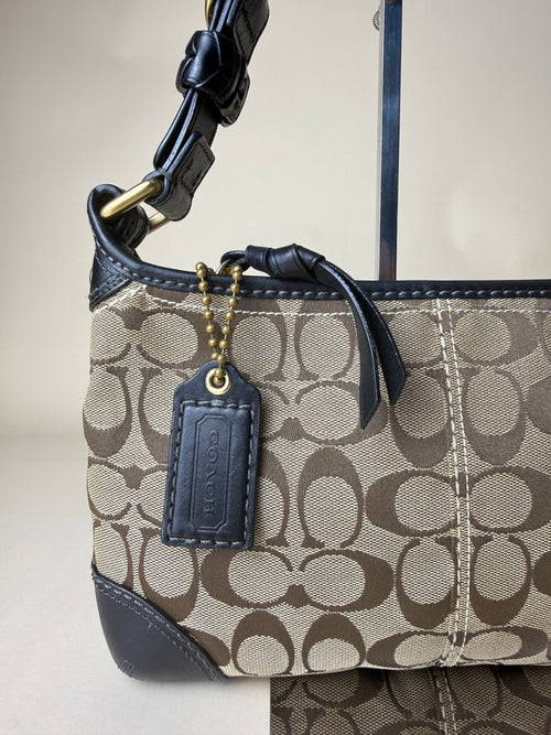 Coach Bleecker Signature Jacquard  Baguette Shoulder Bag