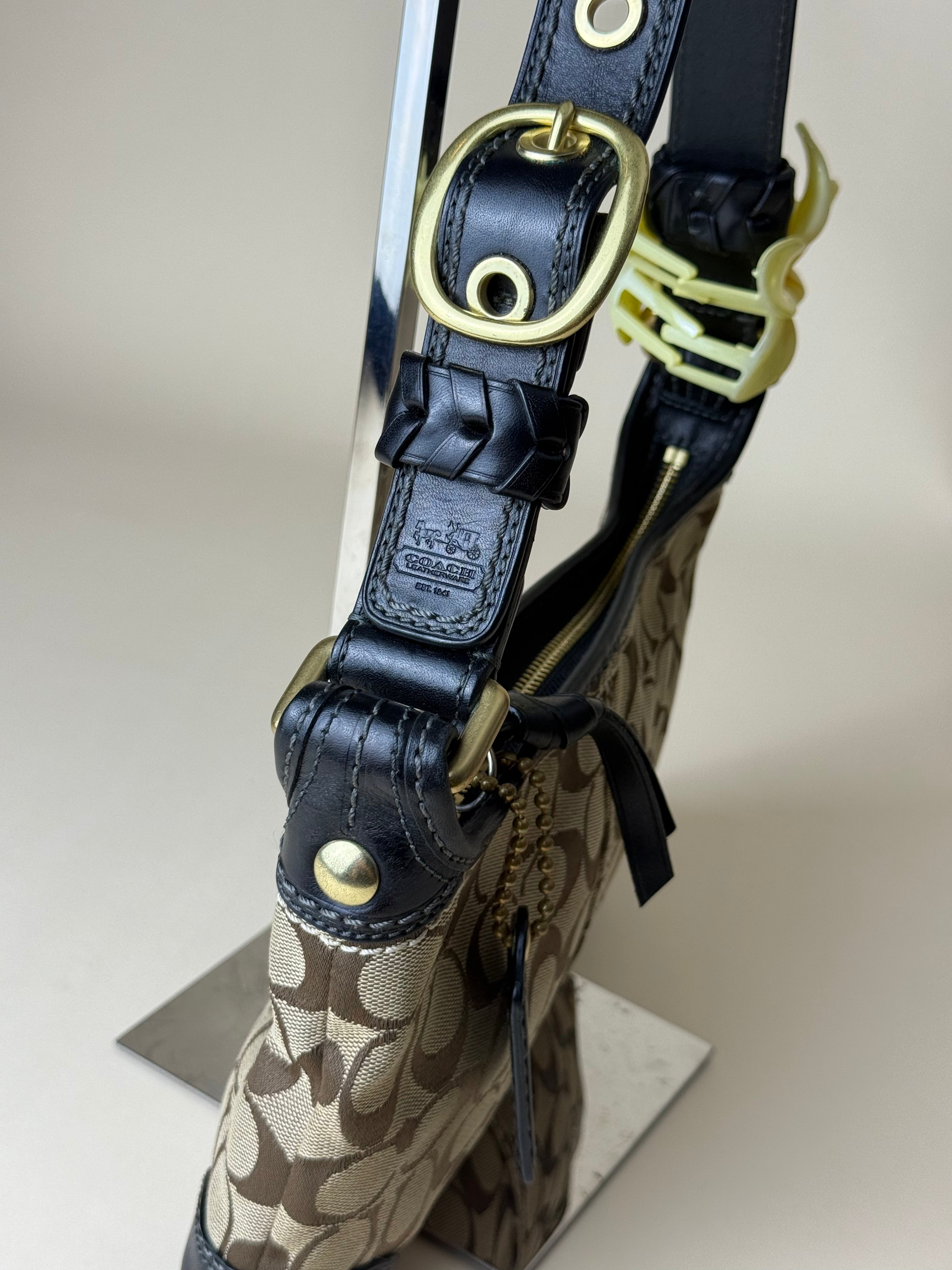 Coach Bleecker Signature Jacquard  Baguette Shoulder Bag