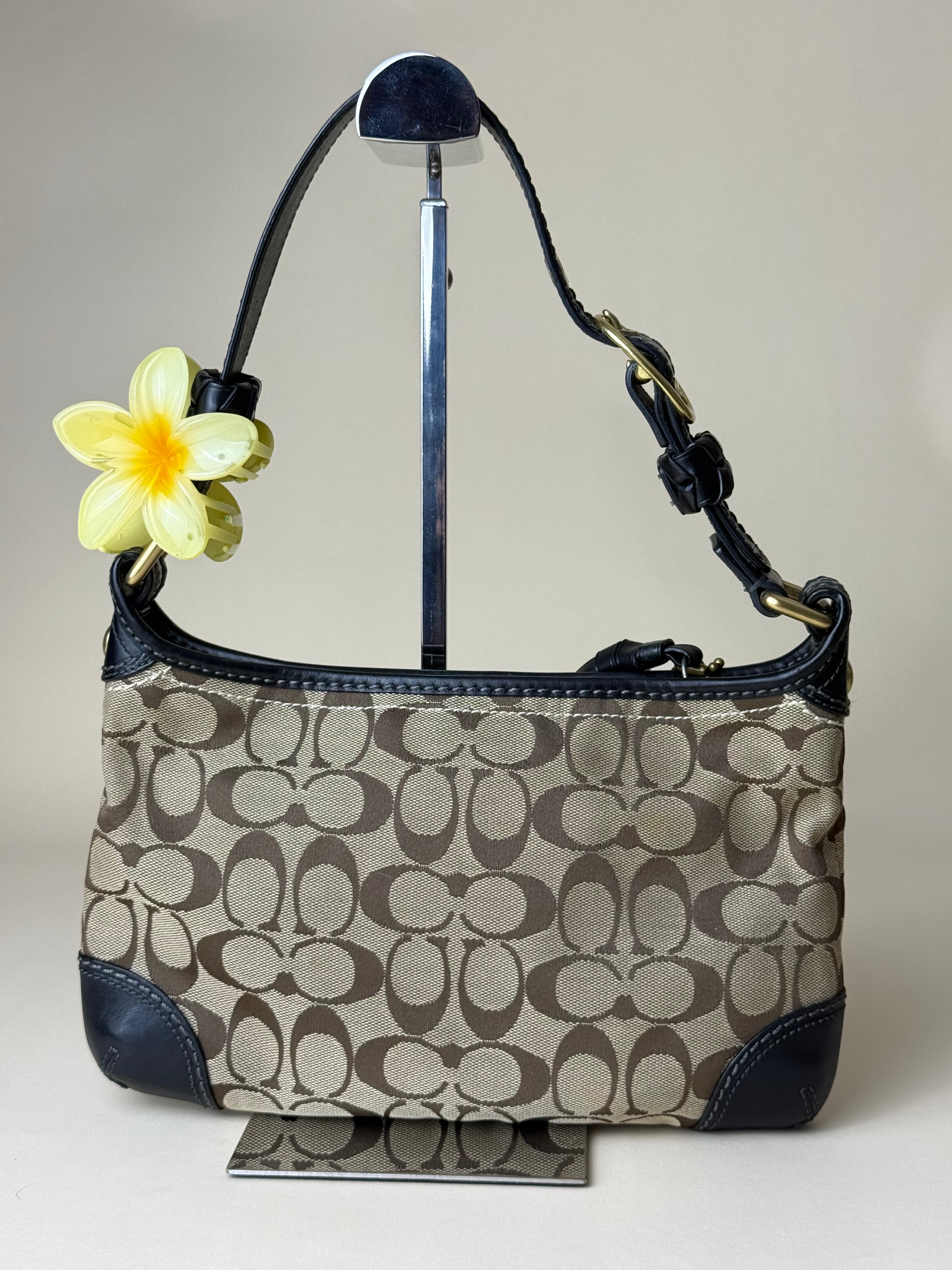 Coach Bleecker Signature Jacquard  Baguette Shoulder Bag