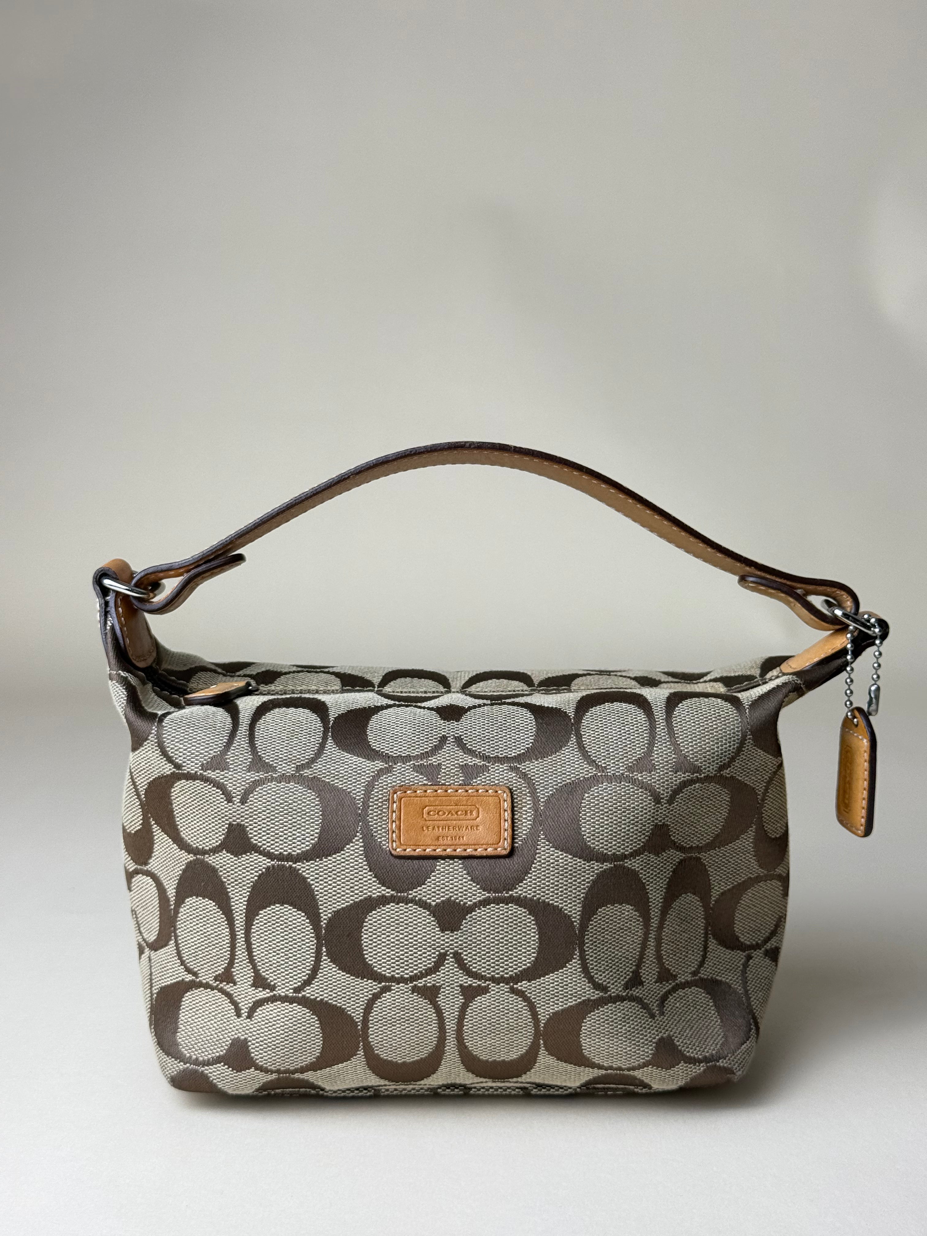 Coach Signature Jacquard Mini Pouch Handbag