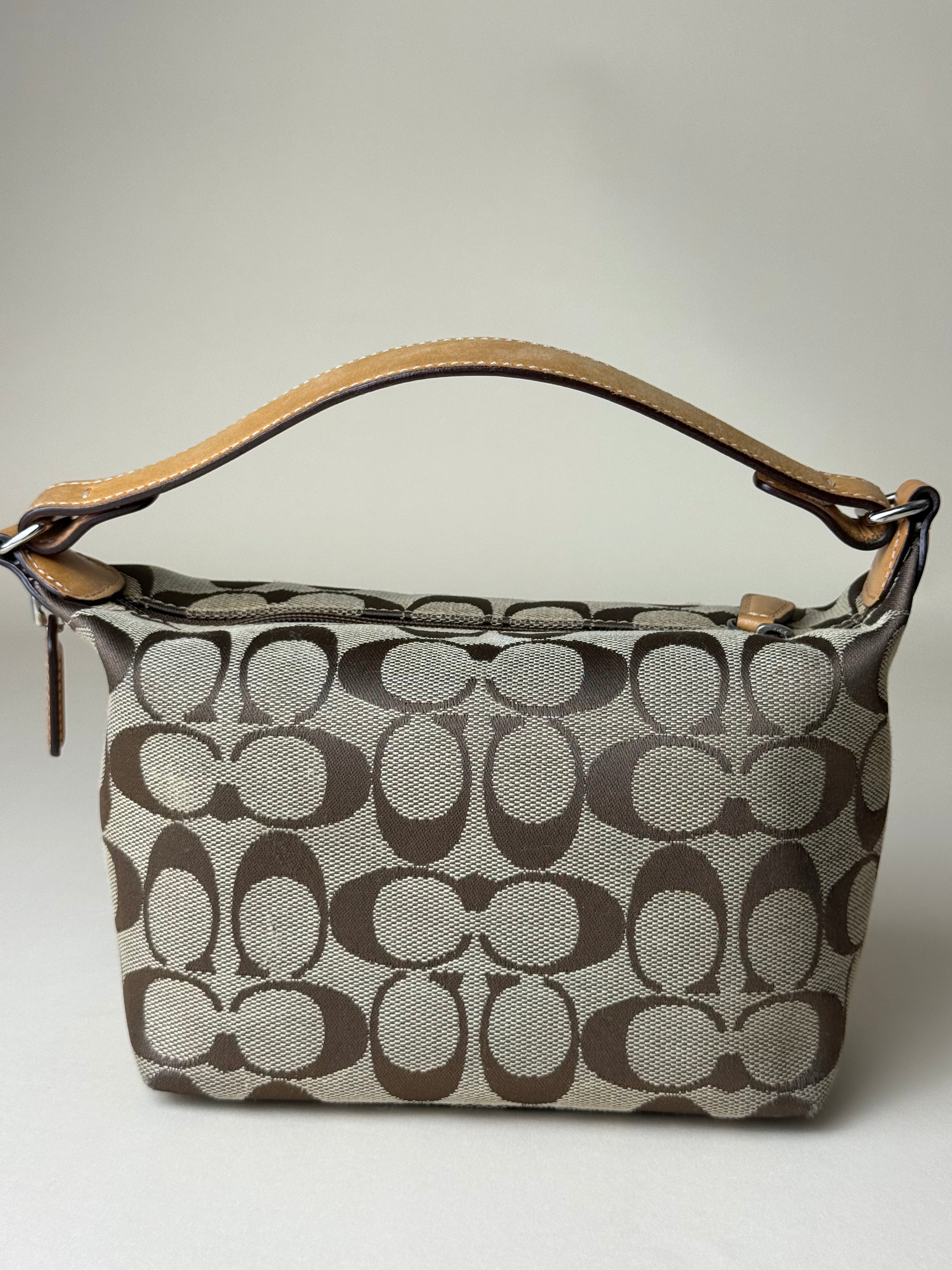 Coach Signature Jacquard Mini Pouch Handbag