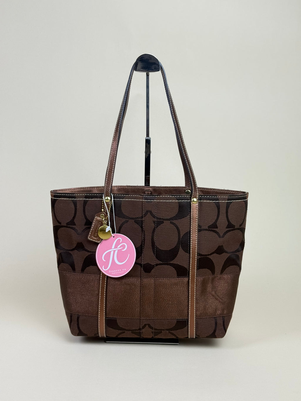 Coach Stripe Signature Tote - Brown