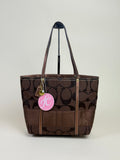 Coach Stripe Signature Tote - Brown