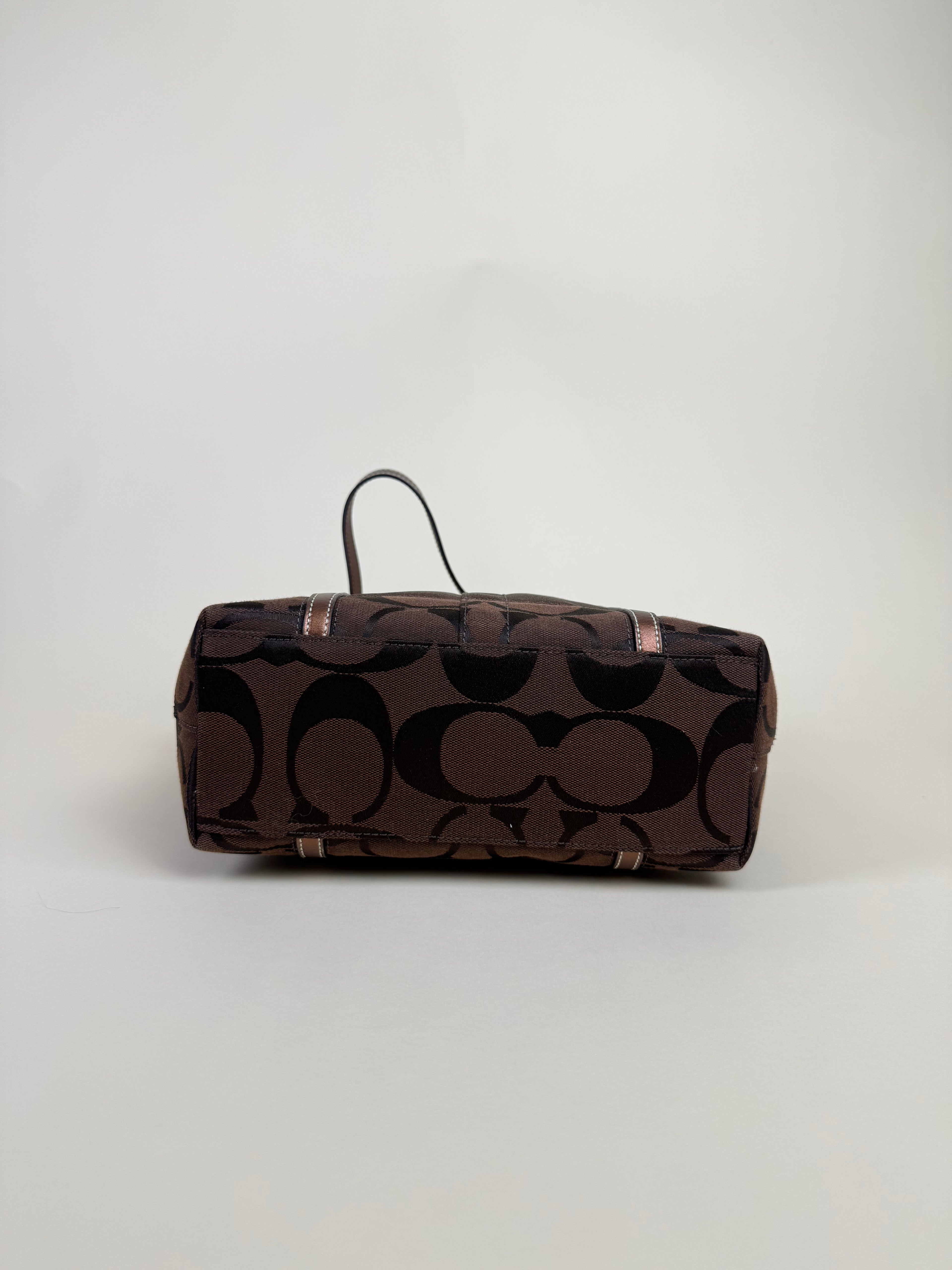 Coach Stripe Signature Tote - Brown