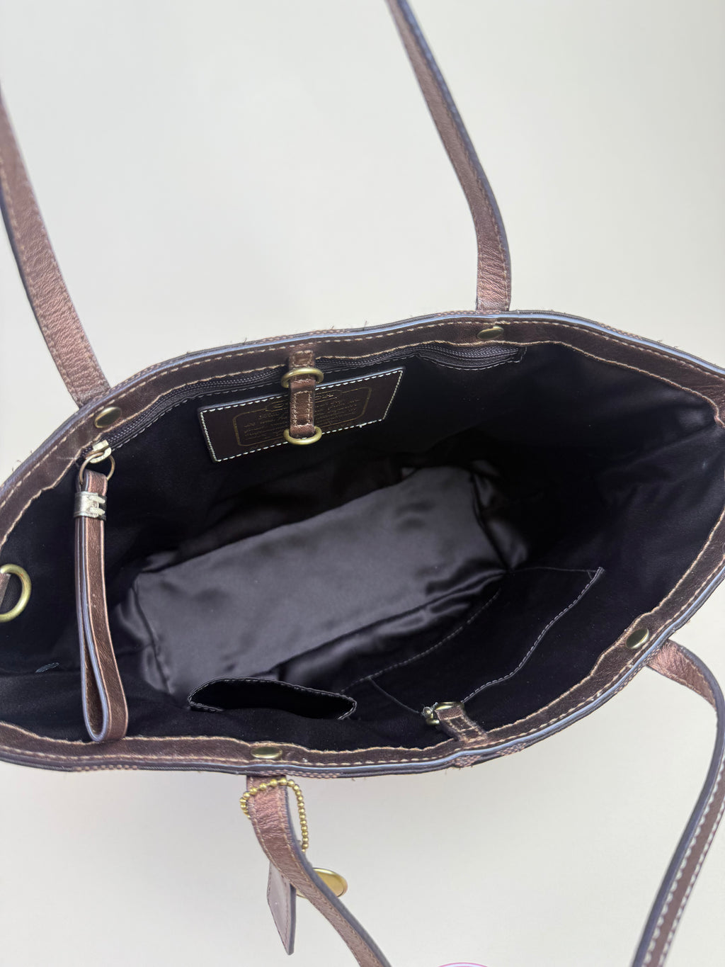 Coach Stripe Signature Tote - Brown