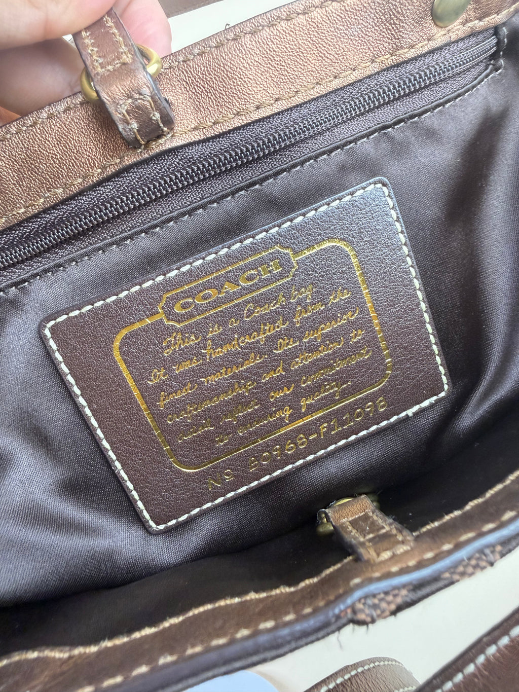 Coach Stripe Signature Tote - Brown