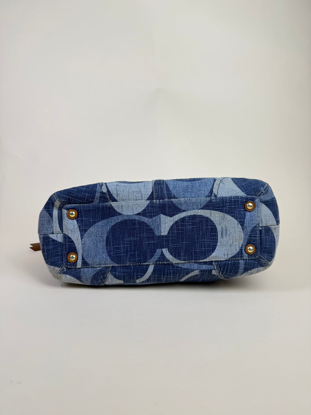 Coach Signature Denim Zip Tote - Blue/Brown