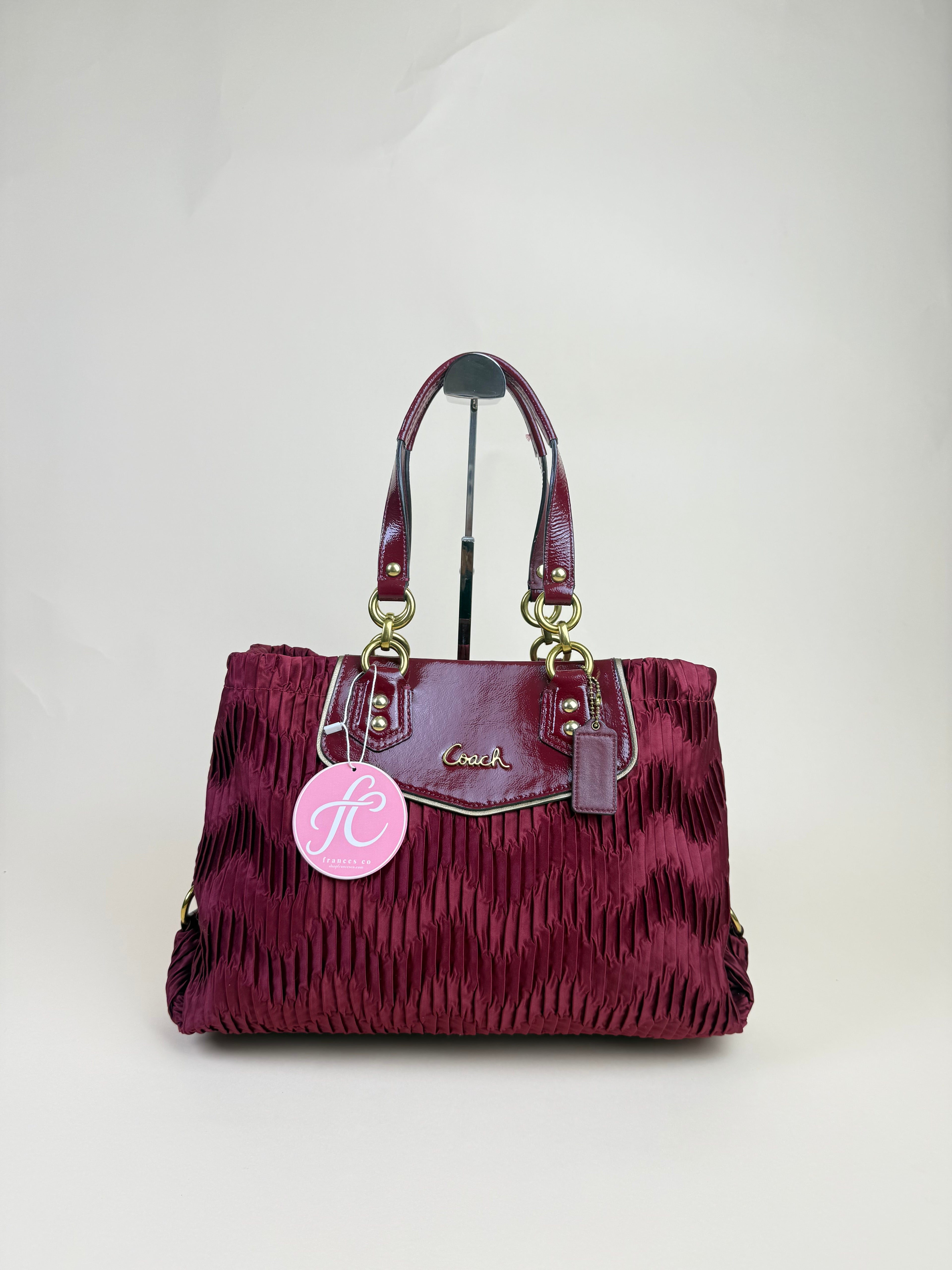 Coach Ashley Gathered Carryall - Bordeaux Burgundy