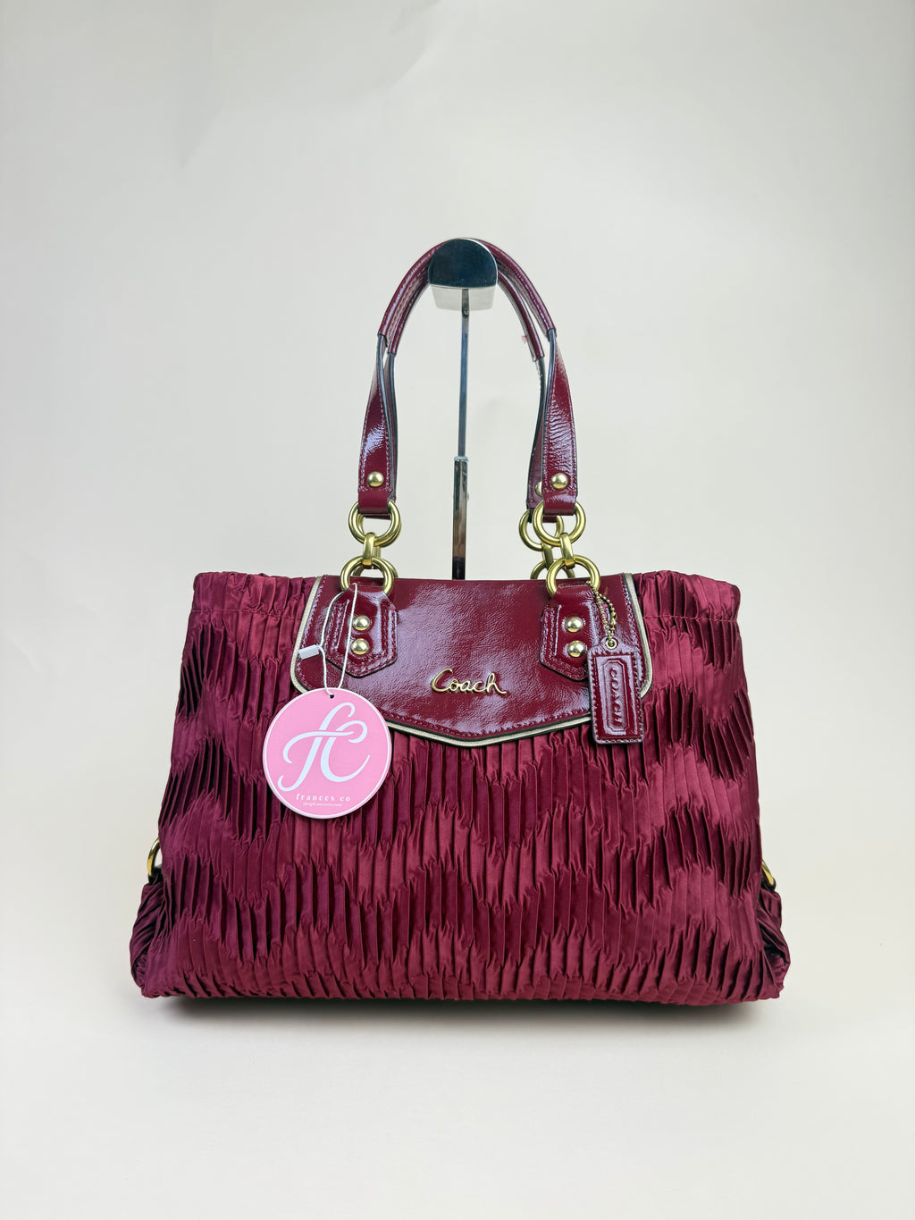 Coach Ashley Gathered Carryall - Bordeaux Burgundy