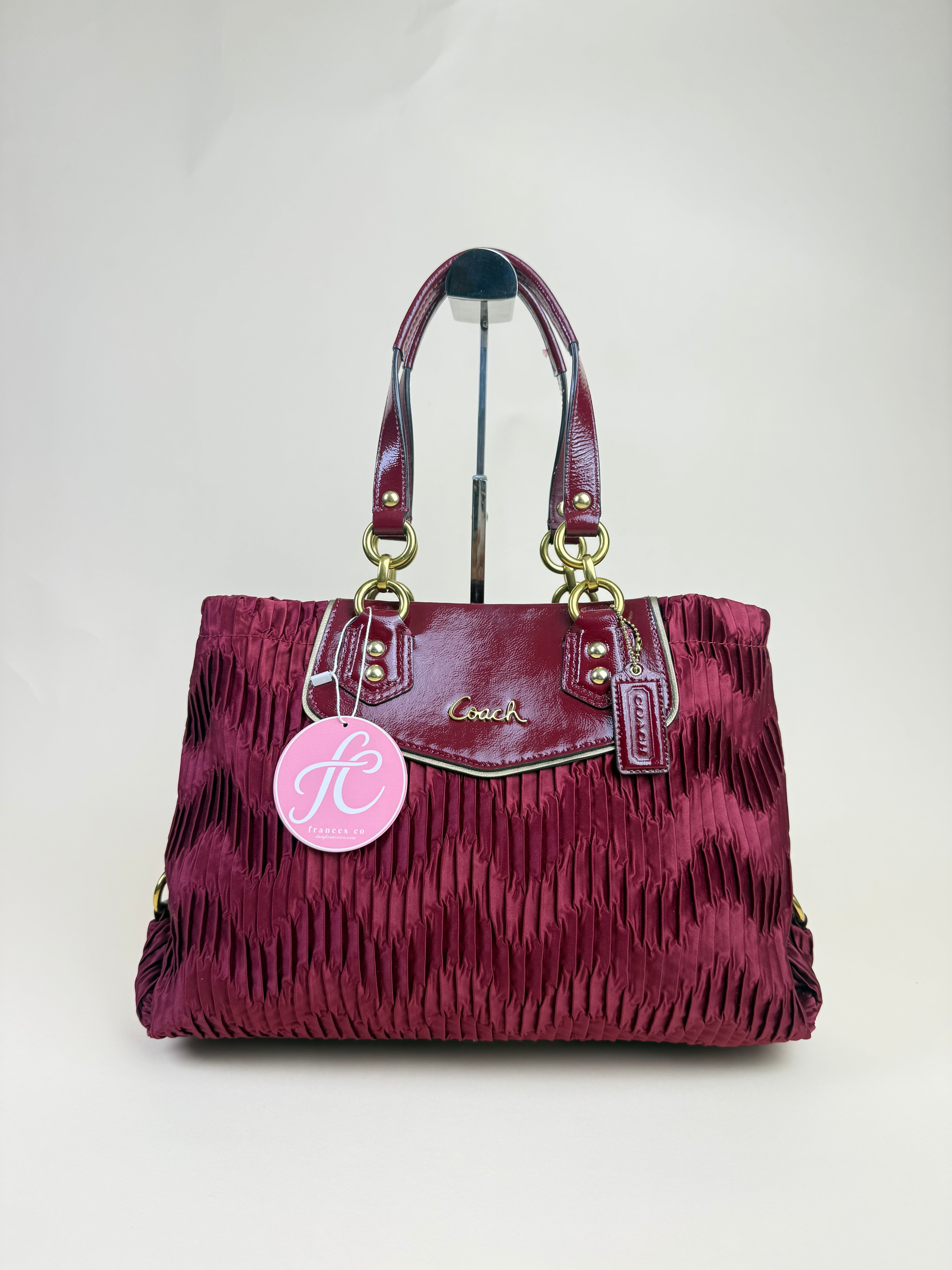 Coach Ashley Gathered Carryall - Bordeaux Burgundy