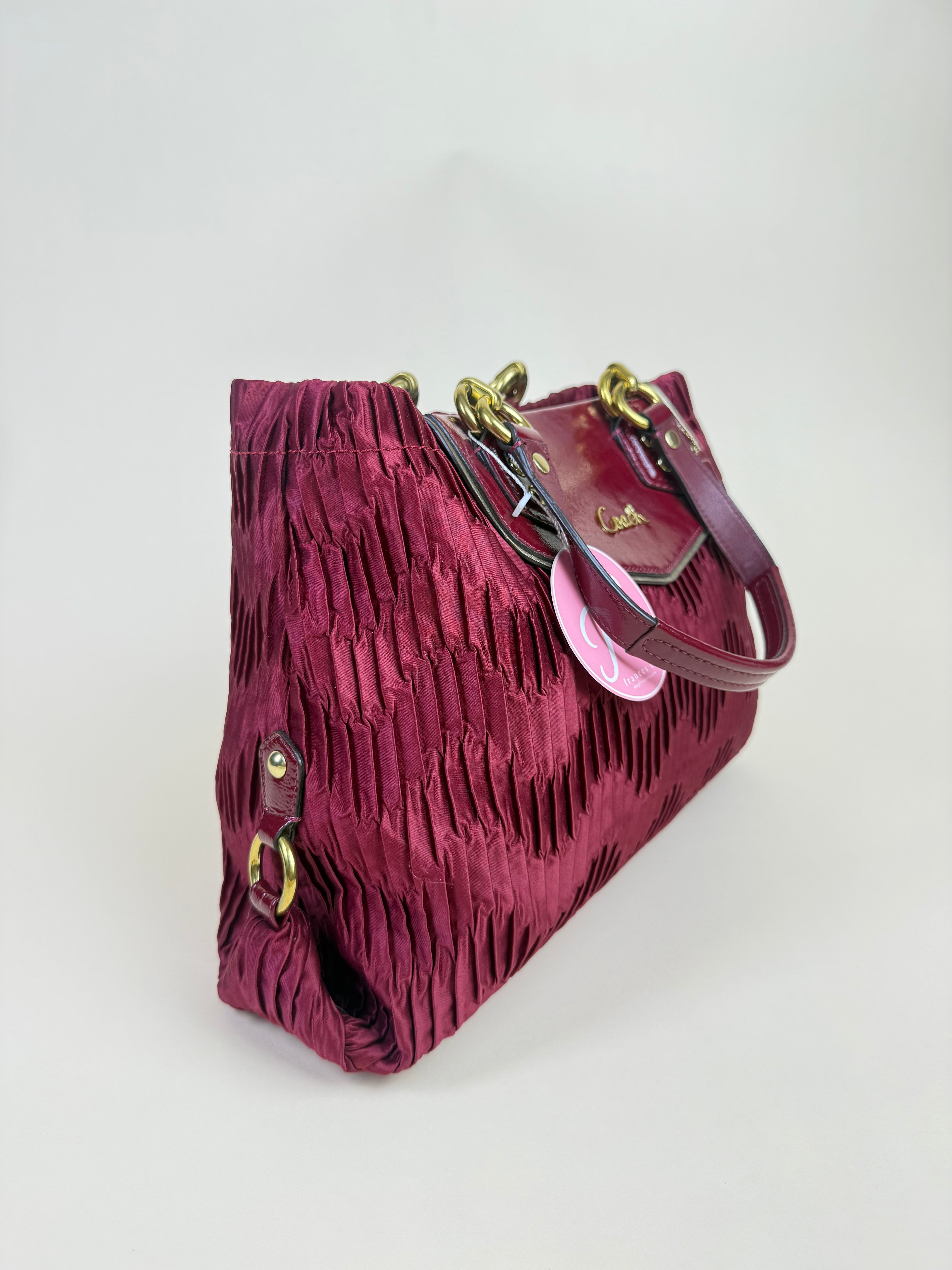 Coach Ashley Gathered Carryall - Bordeaux Burgundy