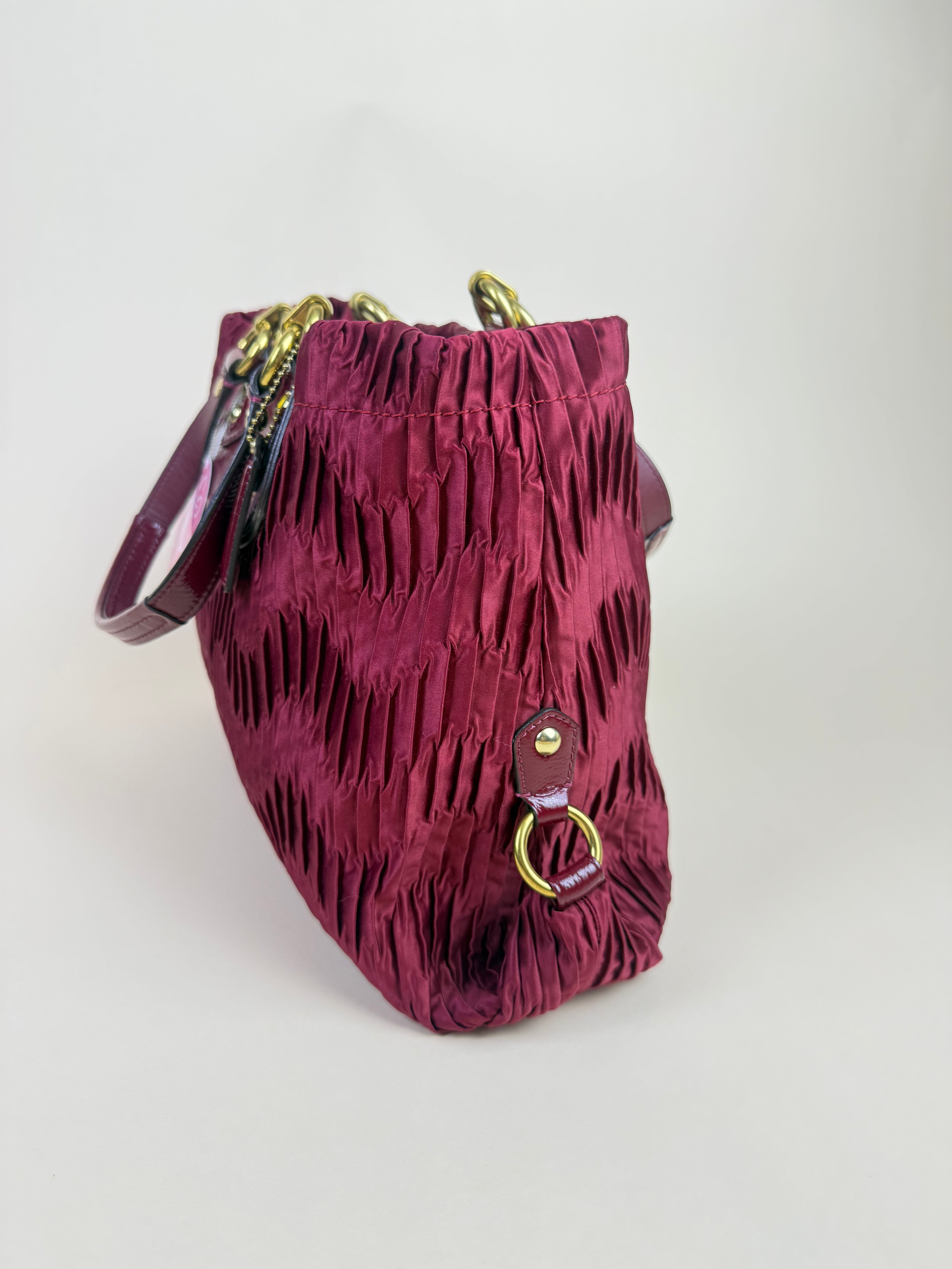 Coach Ashley Gathered Carryall - Bordeaux Burgundy