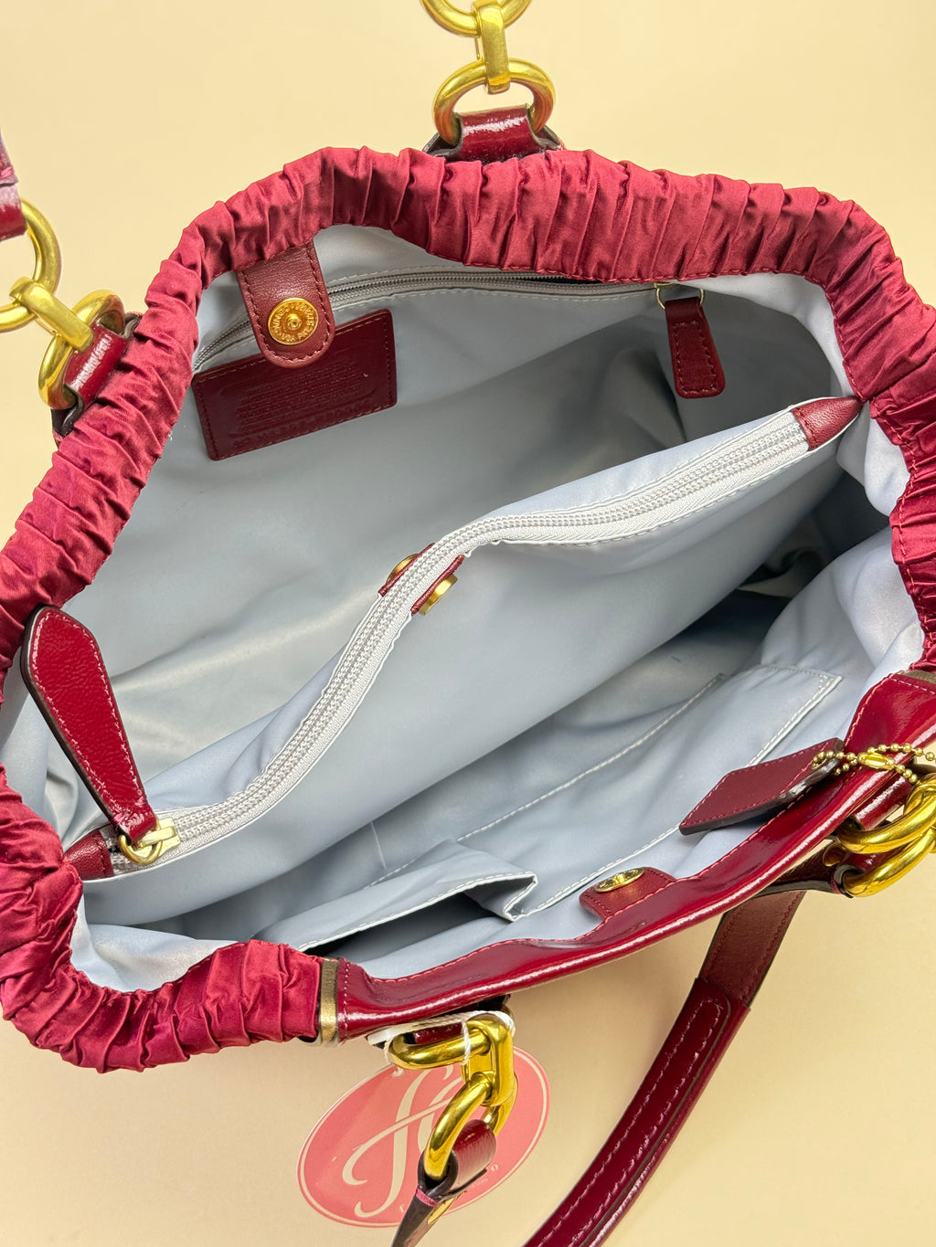 Coach Ashley Gathered Carryall - Bordeaux Burgundy