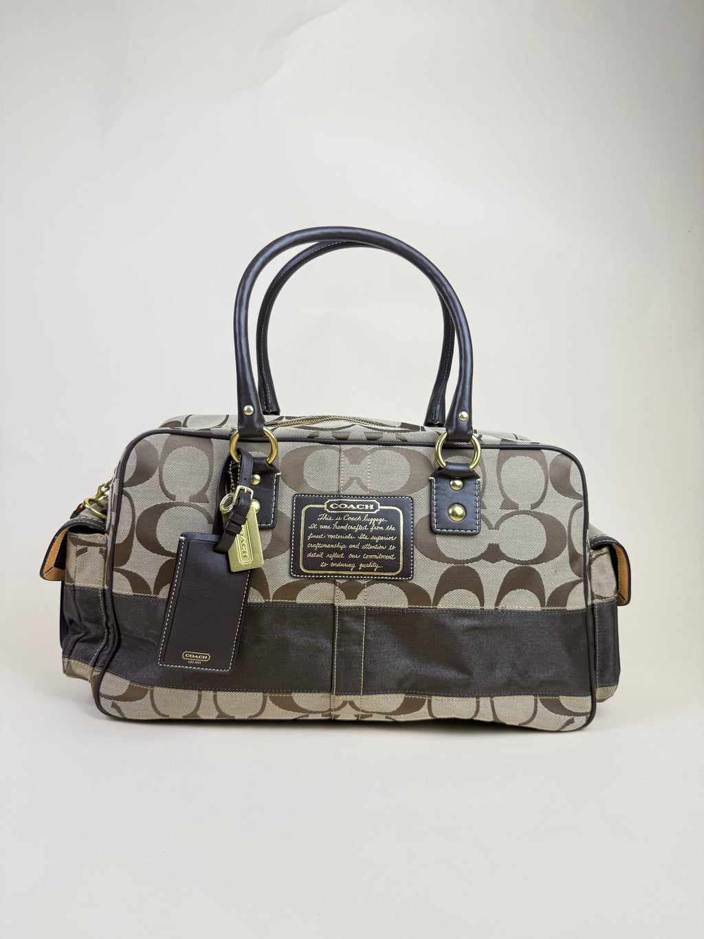 Coach Signature Boston Duffle – Khaki/Brown