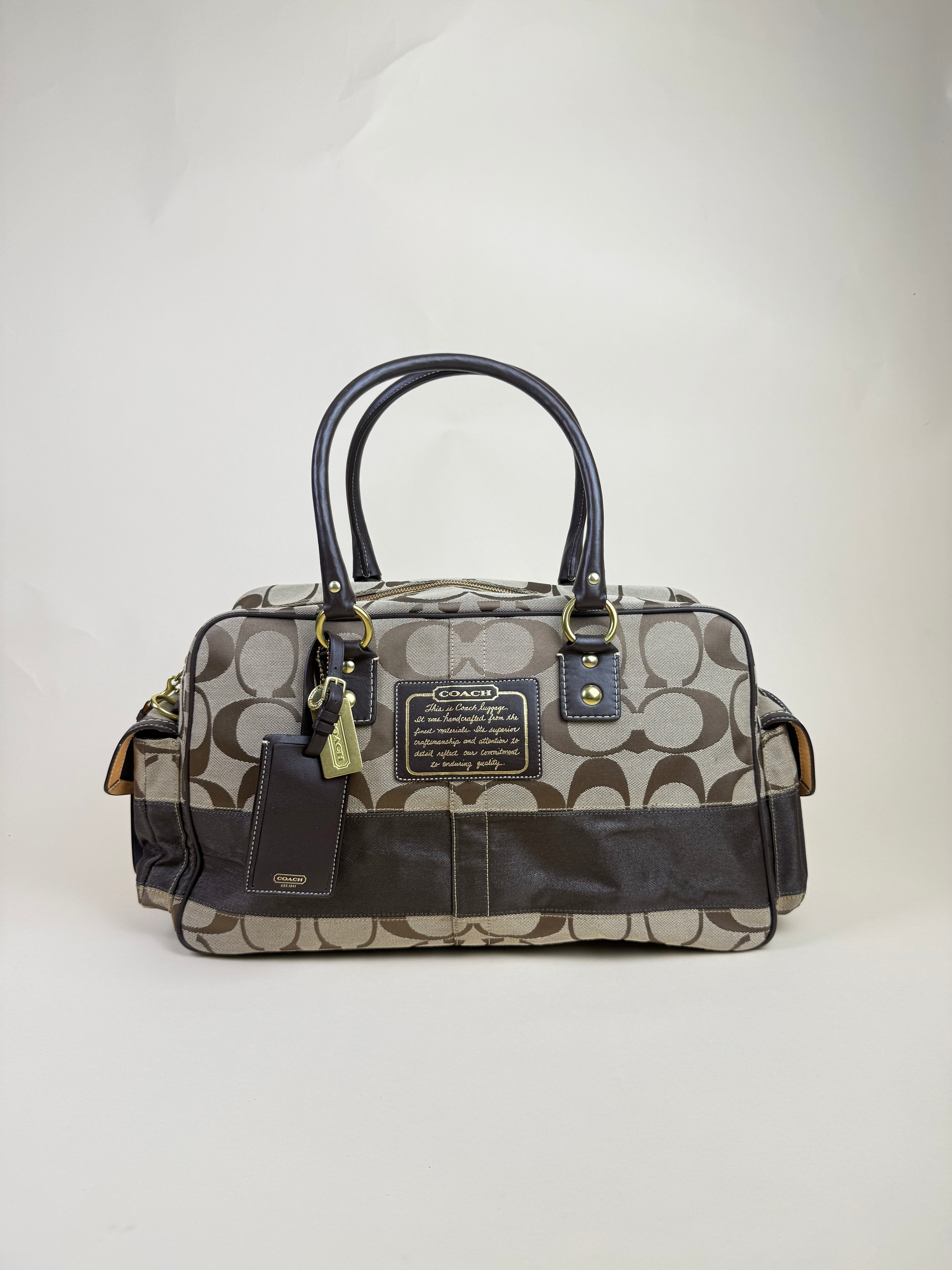 Coach Signature Boston Duffle – Khaki/Brown