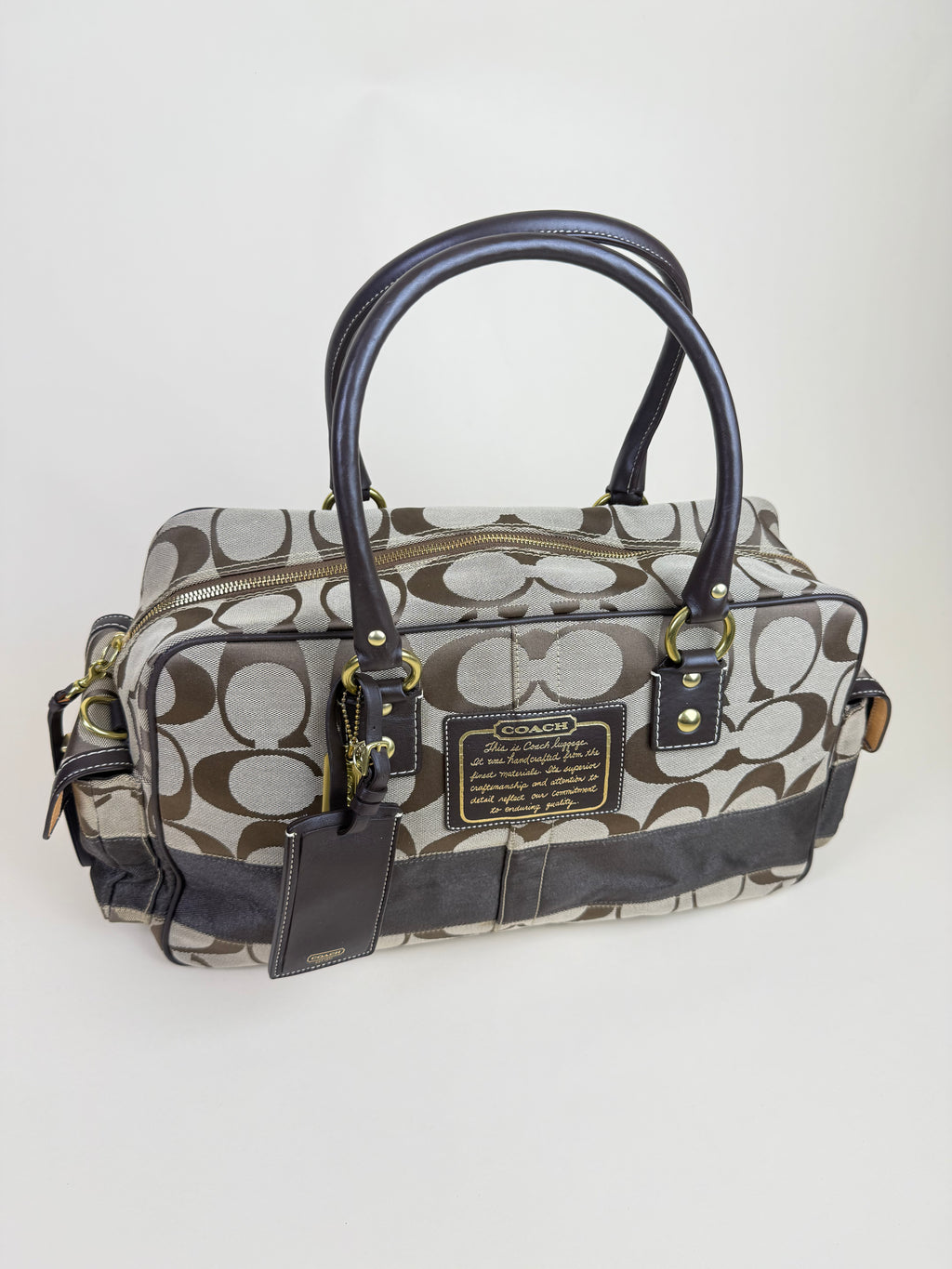 Coach Signature Boston Duffle – Khaki/Brown