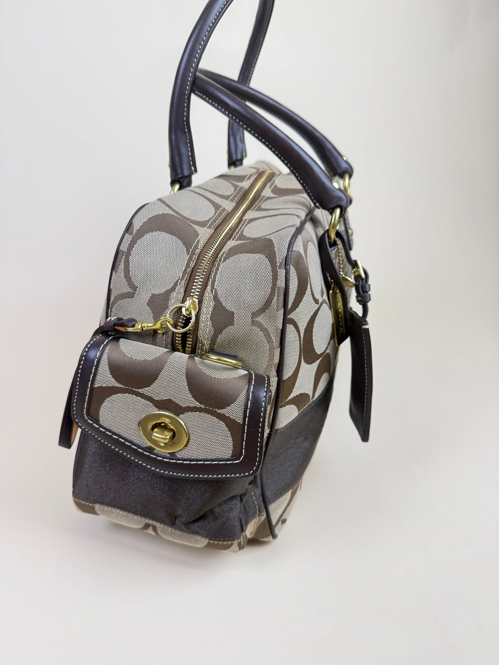 Coach Signature Boston Duffle – Khaki/Brown