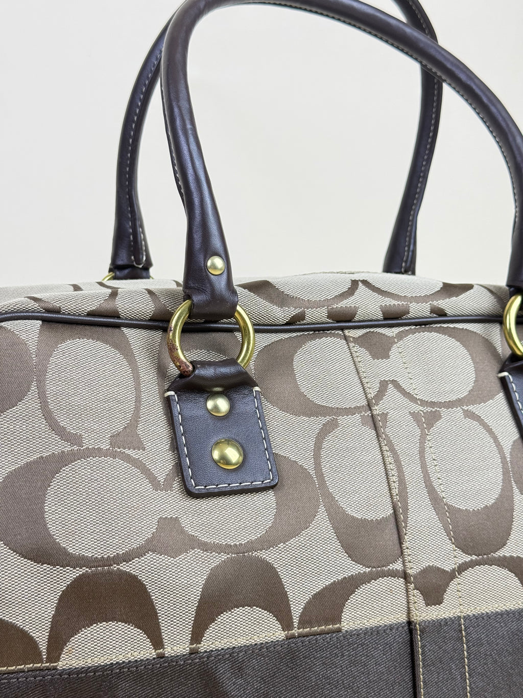 Coach Signature Boston Duffle – Khaki/Brown
