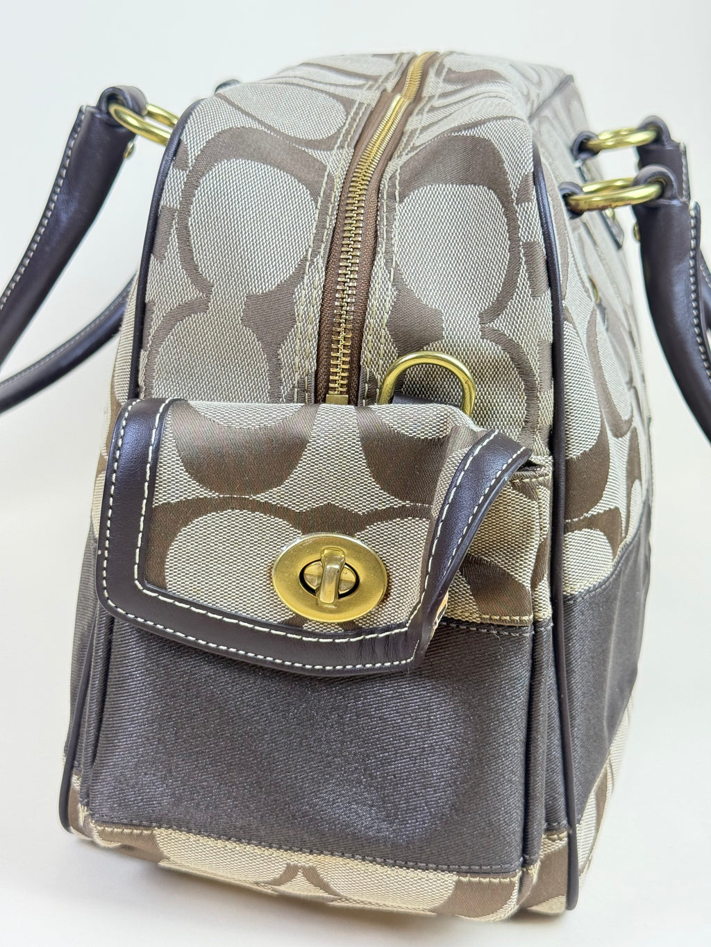 Coach Signature Boston Duffle – Khaki/Brown