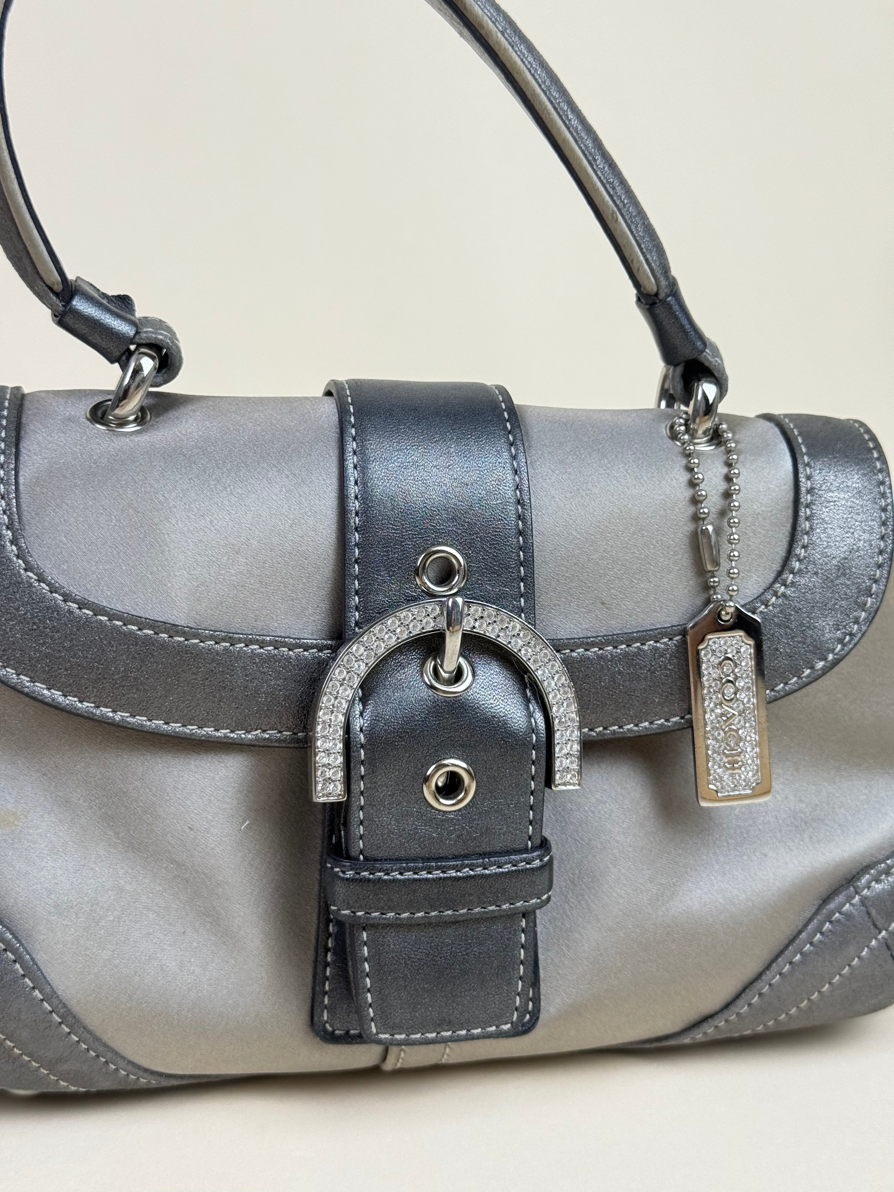 Coach Madison Mini Soho Top Handle - Metallic Gray