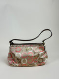 Coach Madison Op Art Hobo Baguette Shoulder Bag - Khaki/Pink
