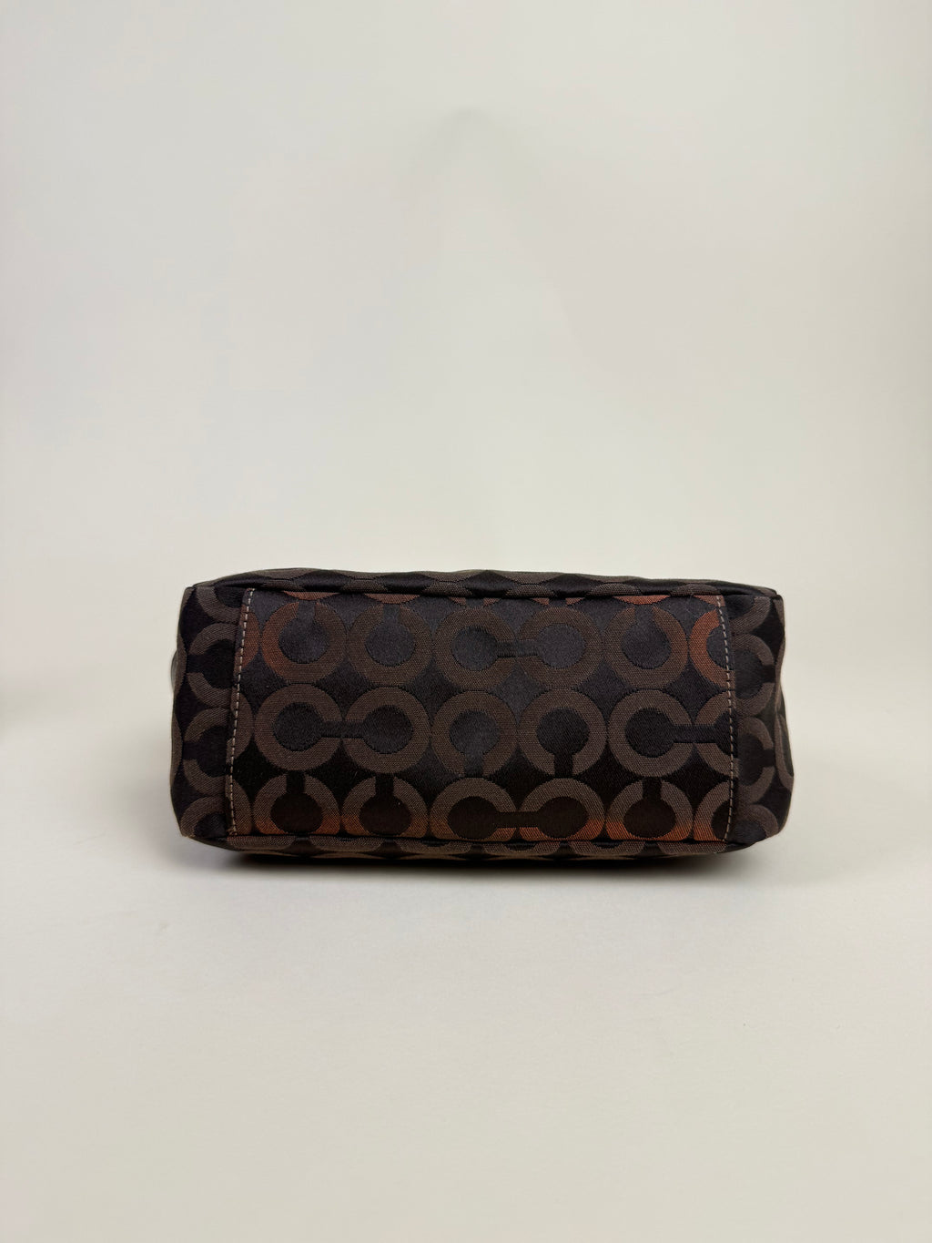 Coach Madison OP Art Top Handle Pouch - Brown