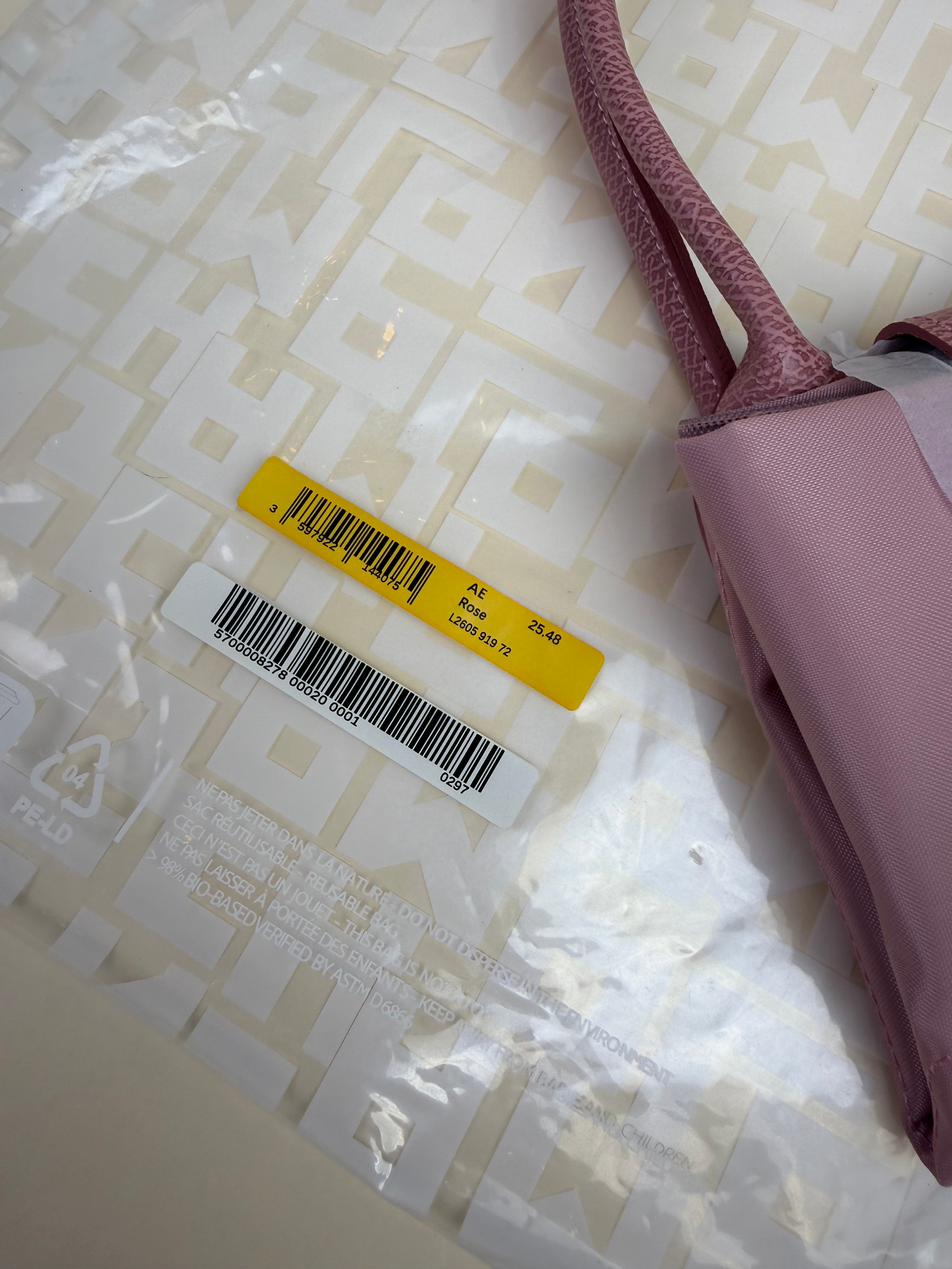 Longchamp Le Pliage Club Medium Long Handle - Rose