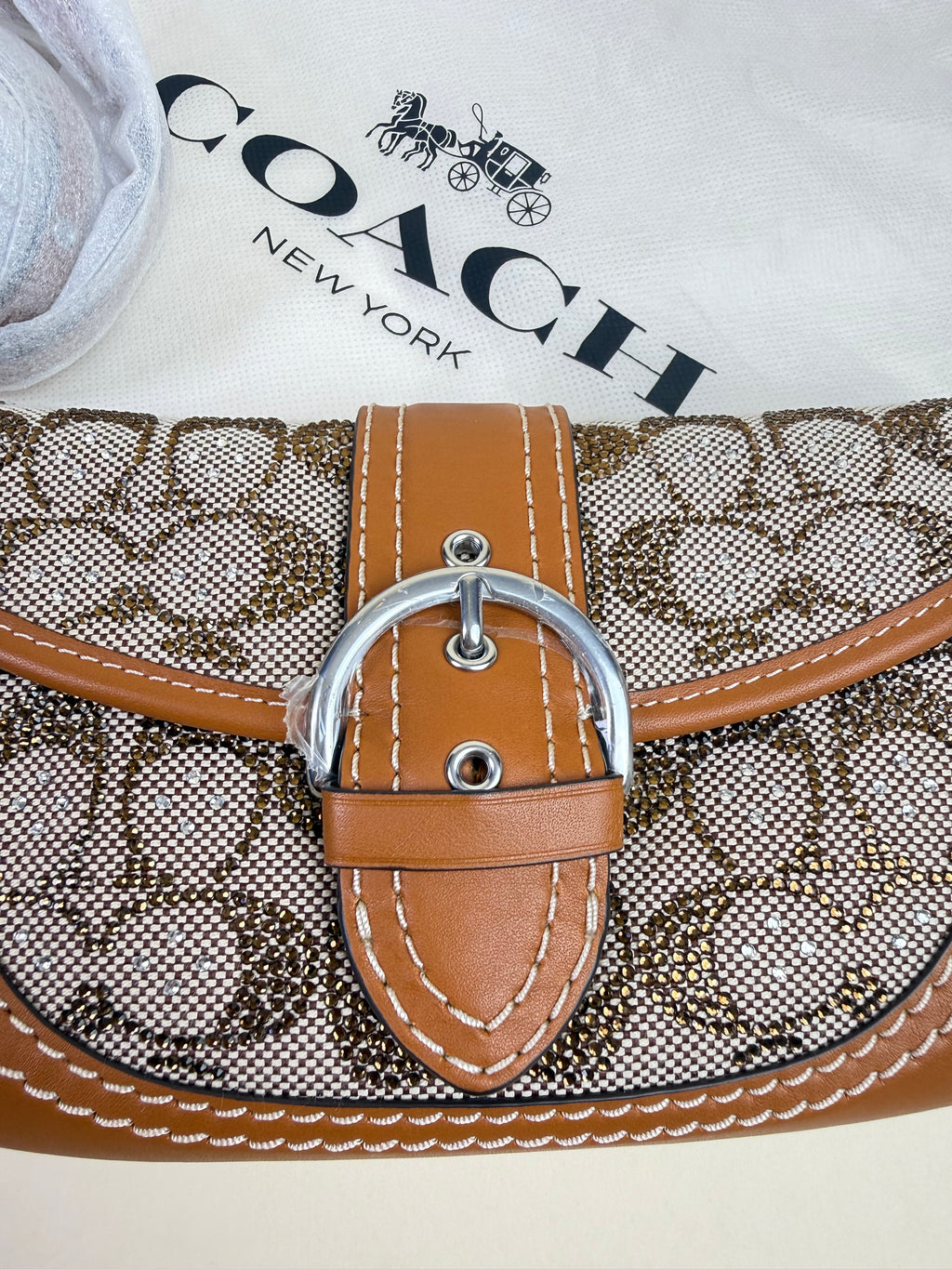 Coach Crystal Soho 26 - Tan / Signature Crystal