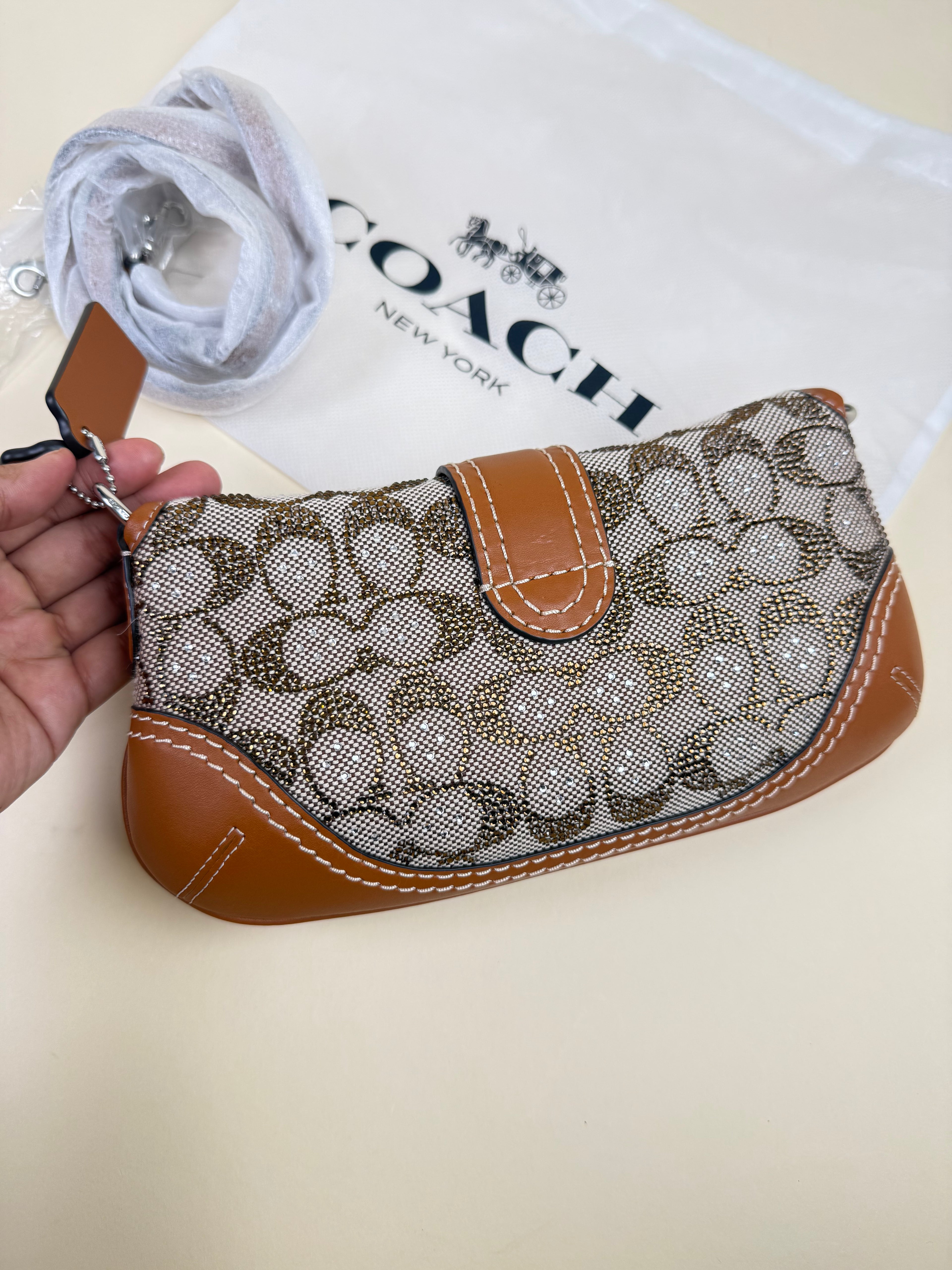 Coach Crystal Soho 26 - Tan / Signature Crystal