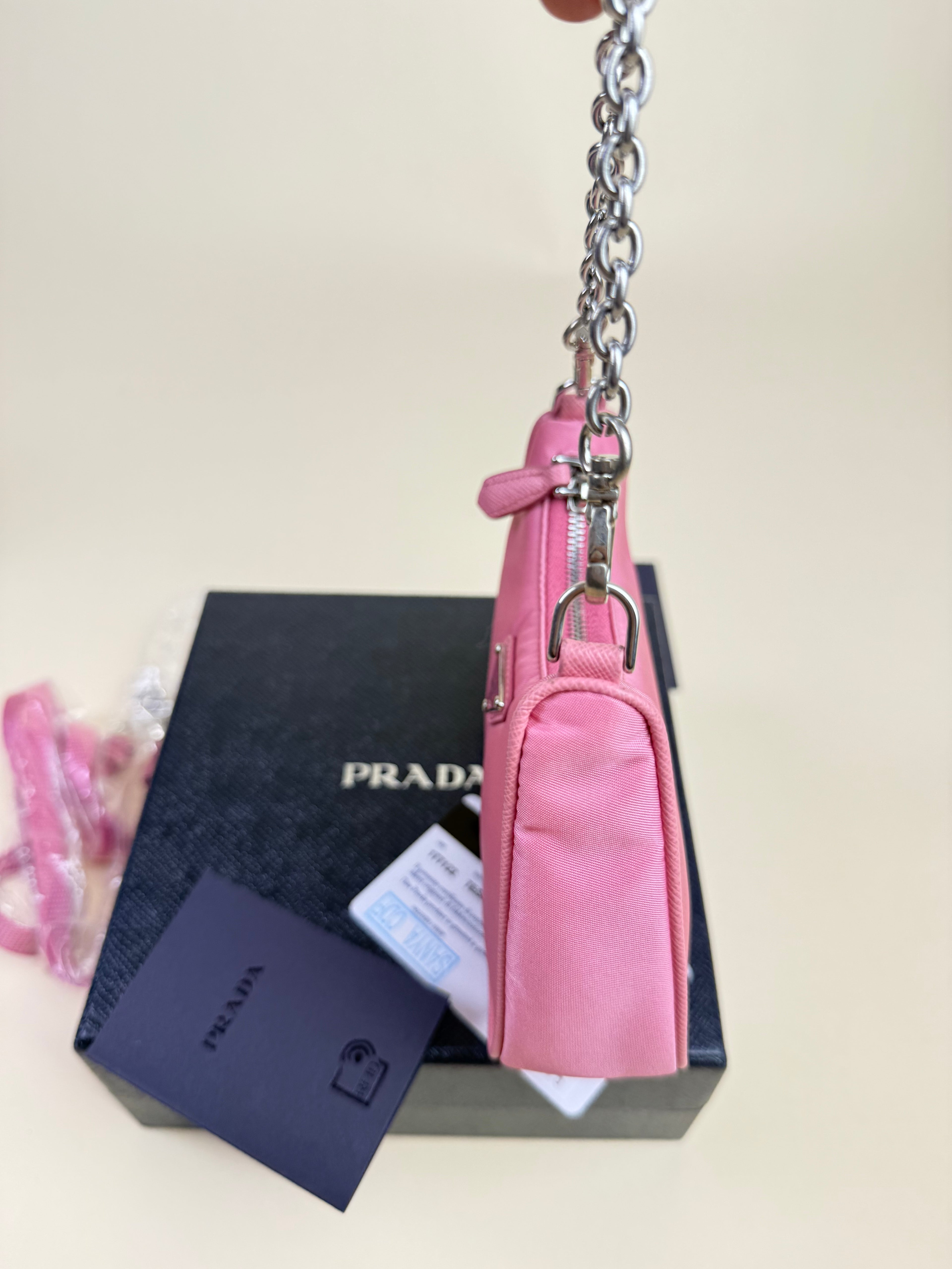 Prada Re-Edition Mini Hobo - Begonia Pink