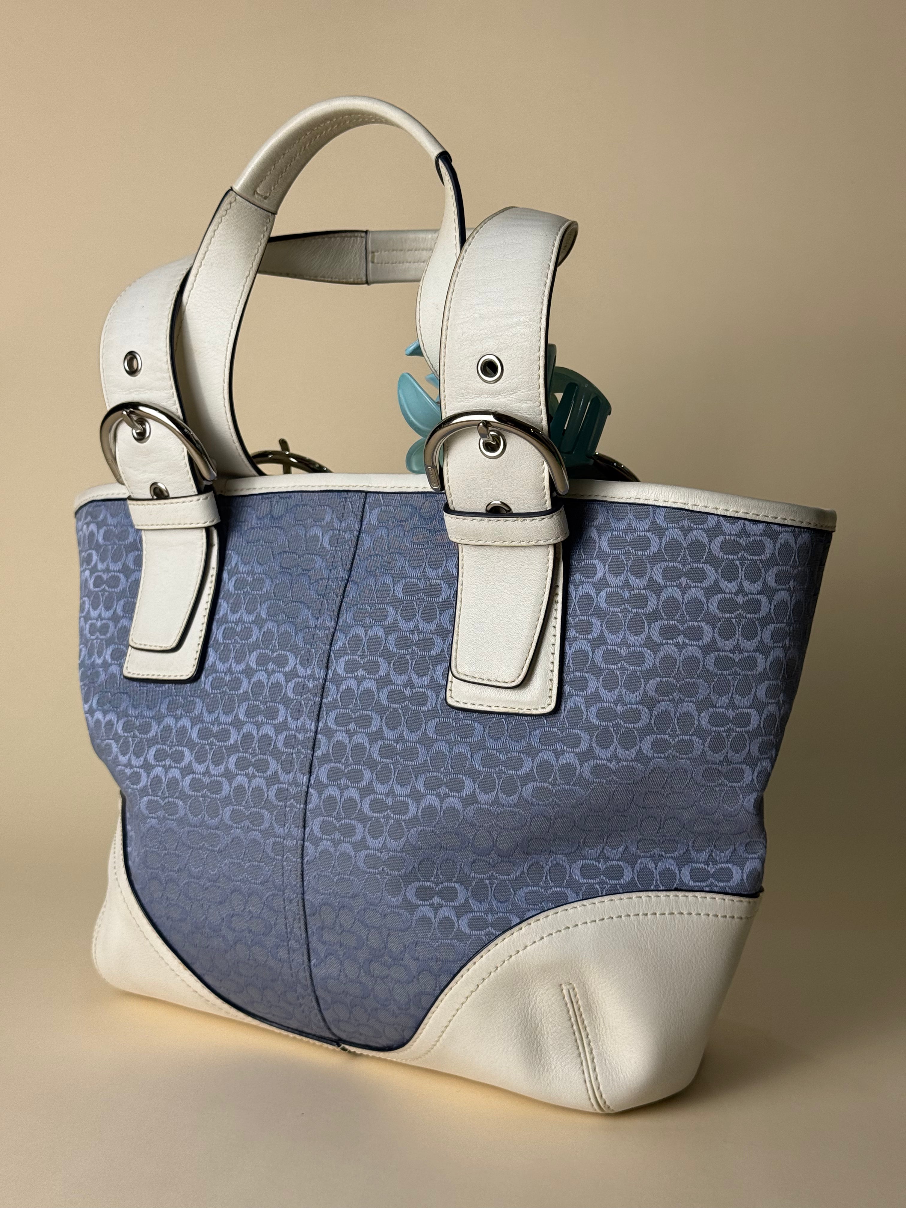 Coach Mini Tote Shoulder bag in blue