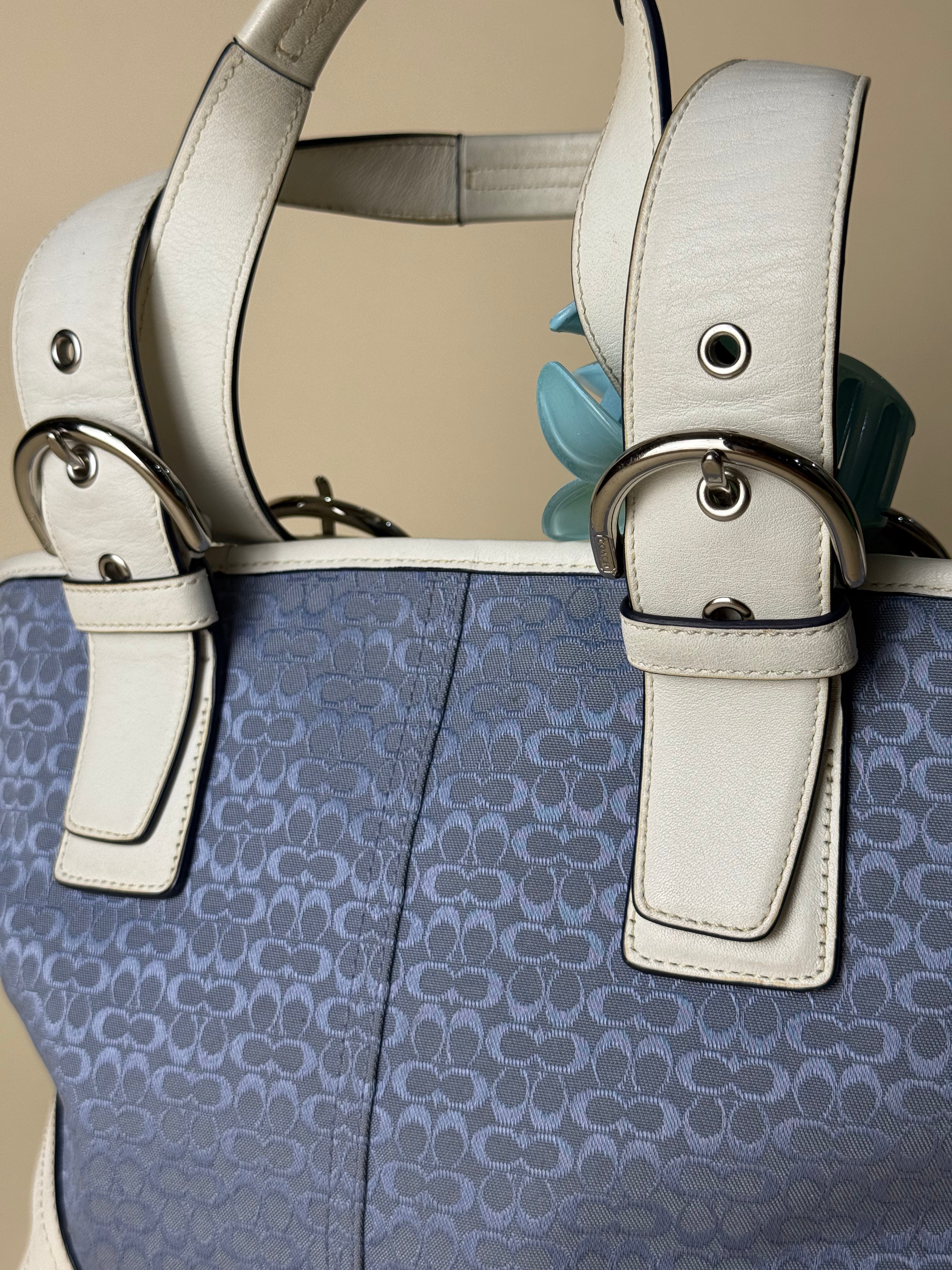 Coach Mini Tote Shoulder bag in blue