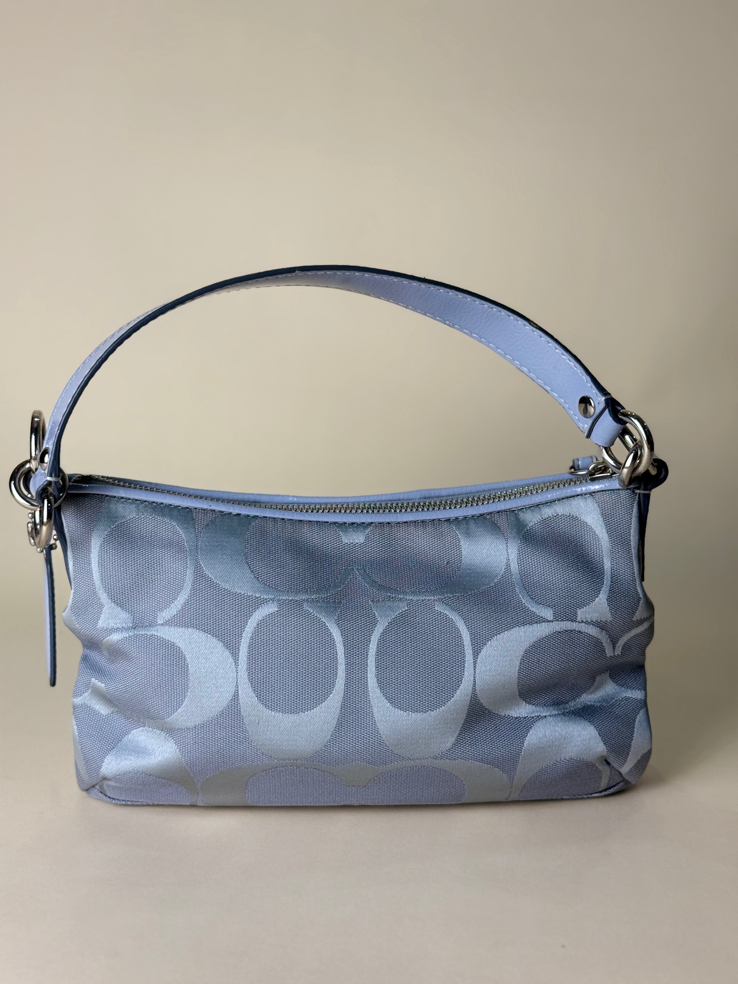 Coach Stripe mini shoulder bag in bluish gray 2way