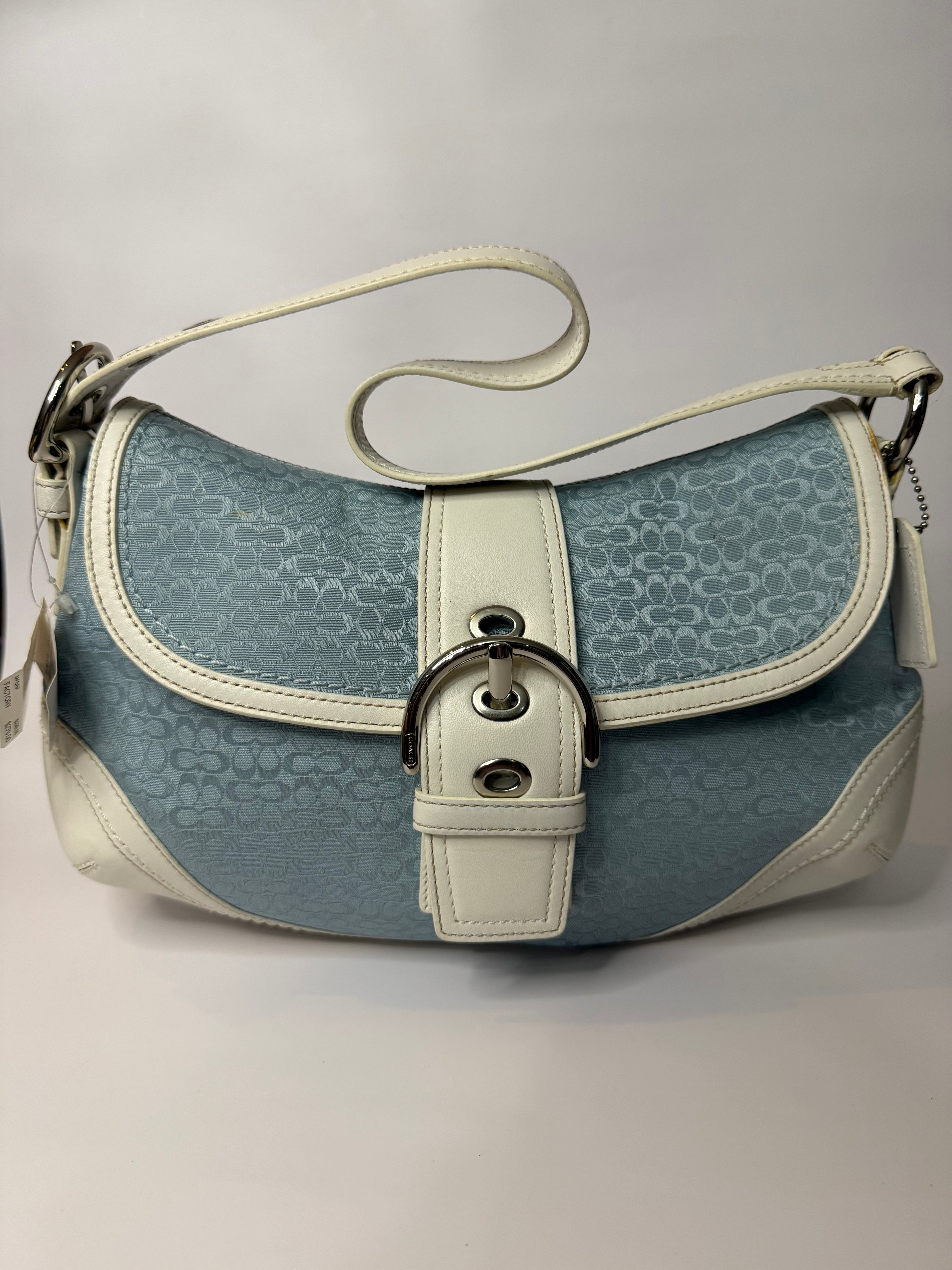 Coach Medium Soho Signature Jacquard in Light Blue