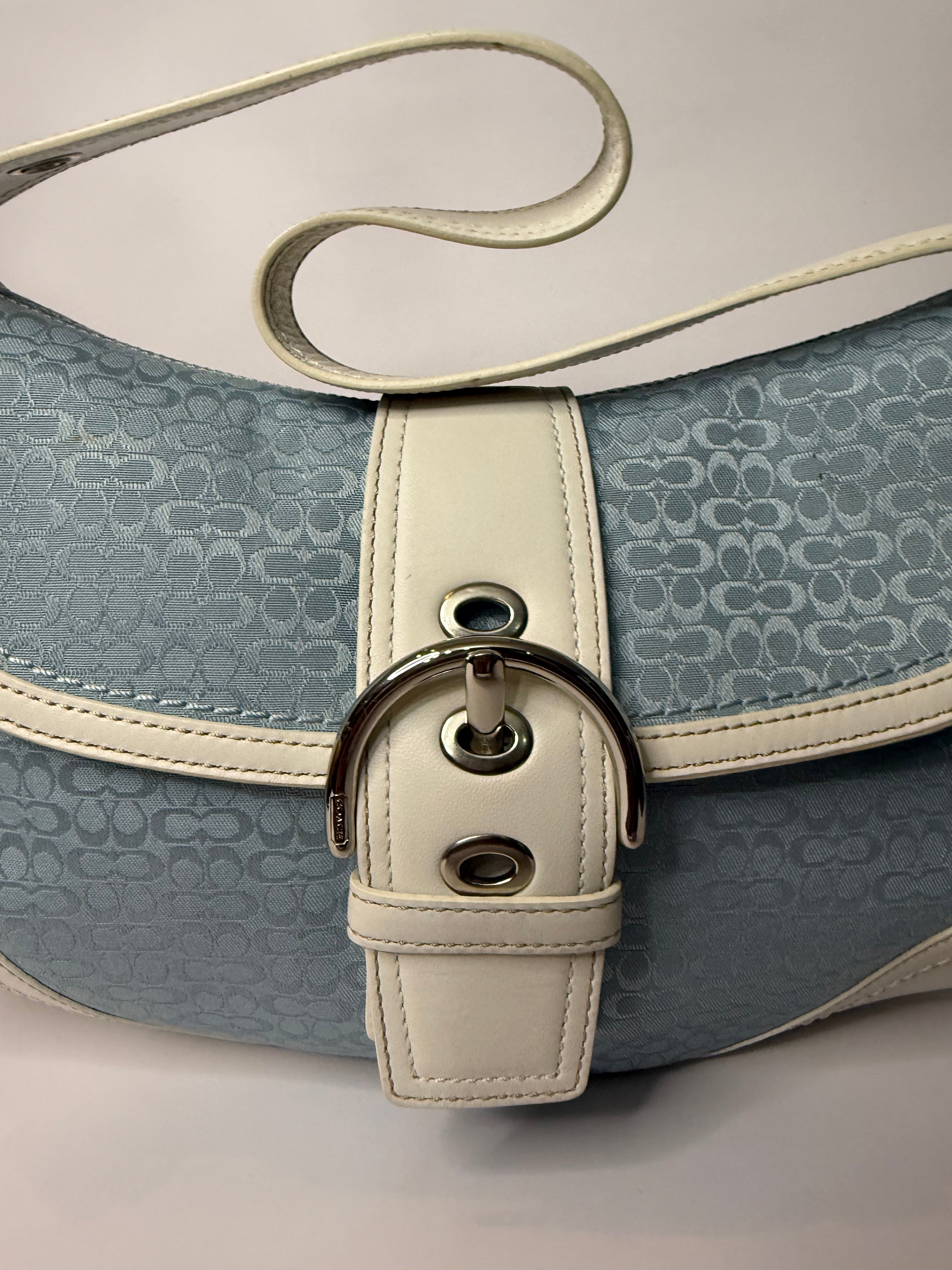 Coach Medium Soho Signature Jacquard in Light Blue