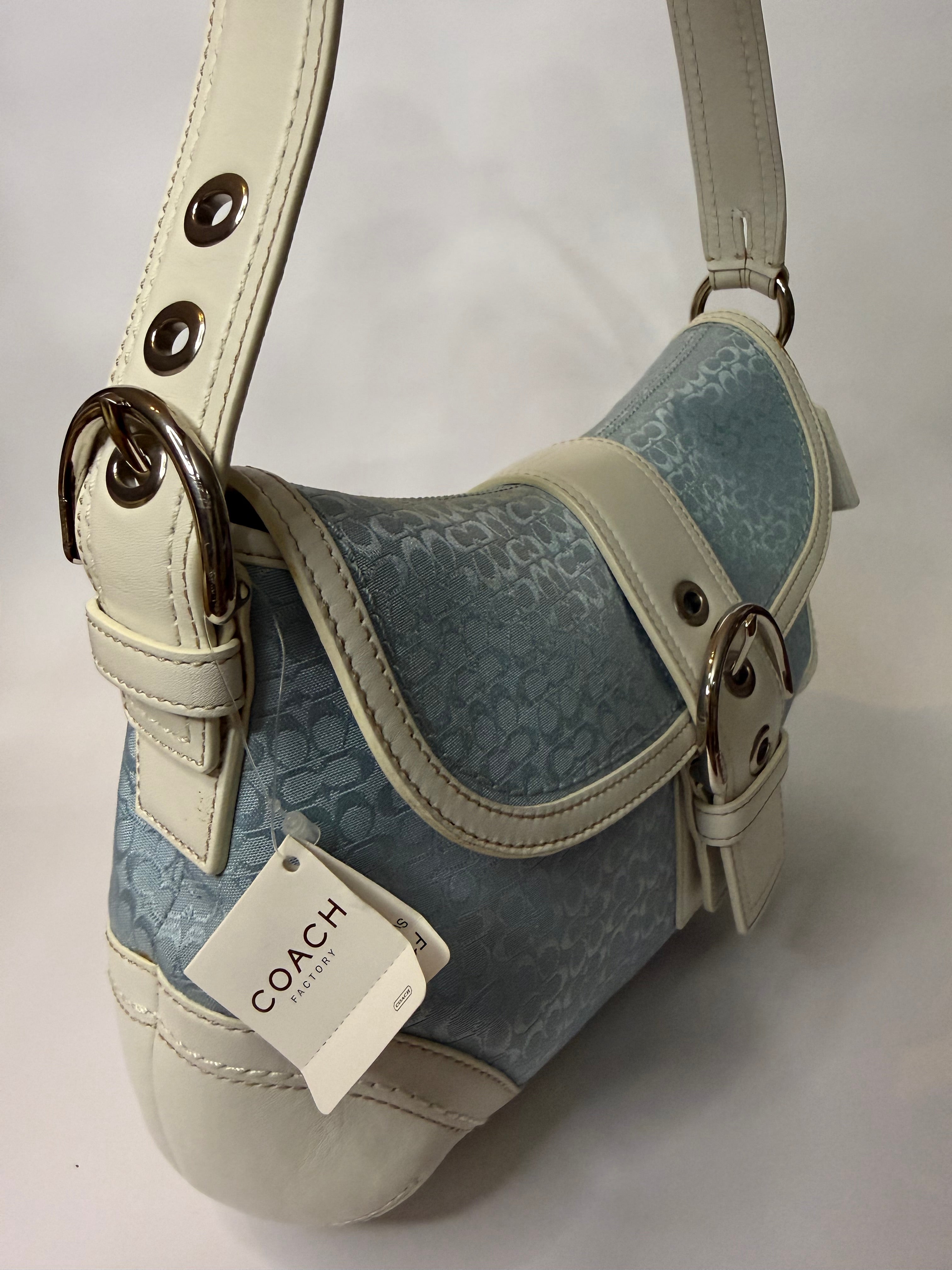 Coach Medium Soho Signature Jacquard in Light Blue