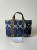 Coach Signature Mini Denim Stripe Tote