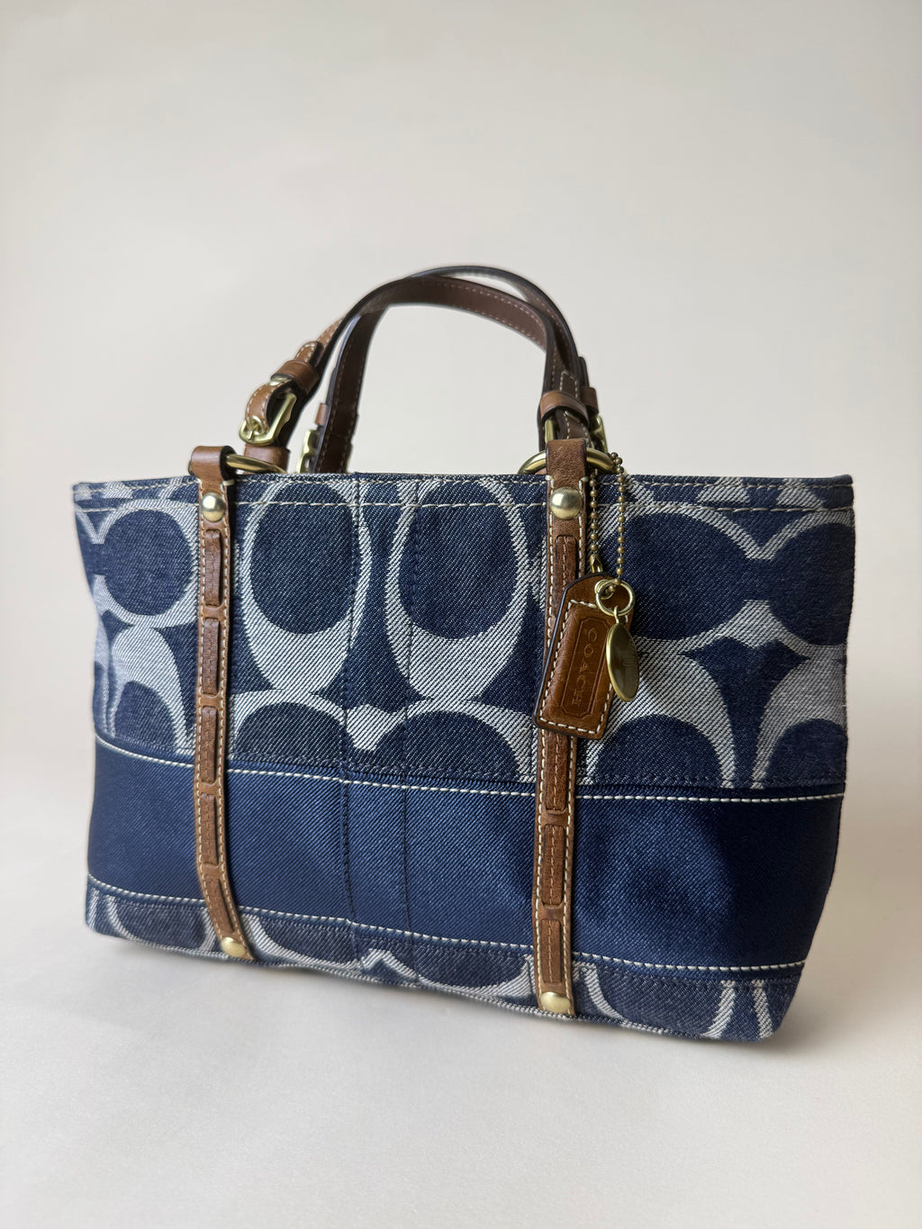 Coach Signature Mini Denim Stripe Tote