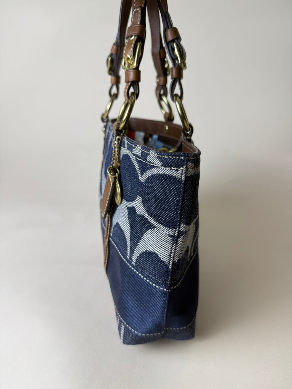Coach Signature Mini Denim Stripe Tote