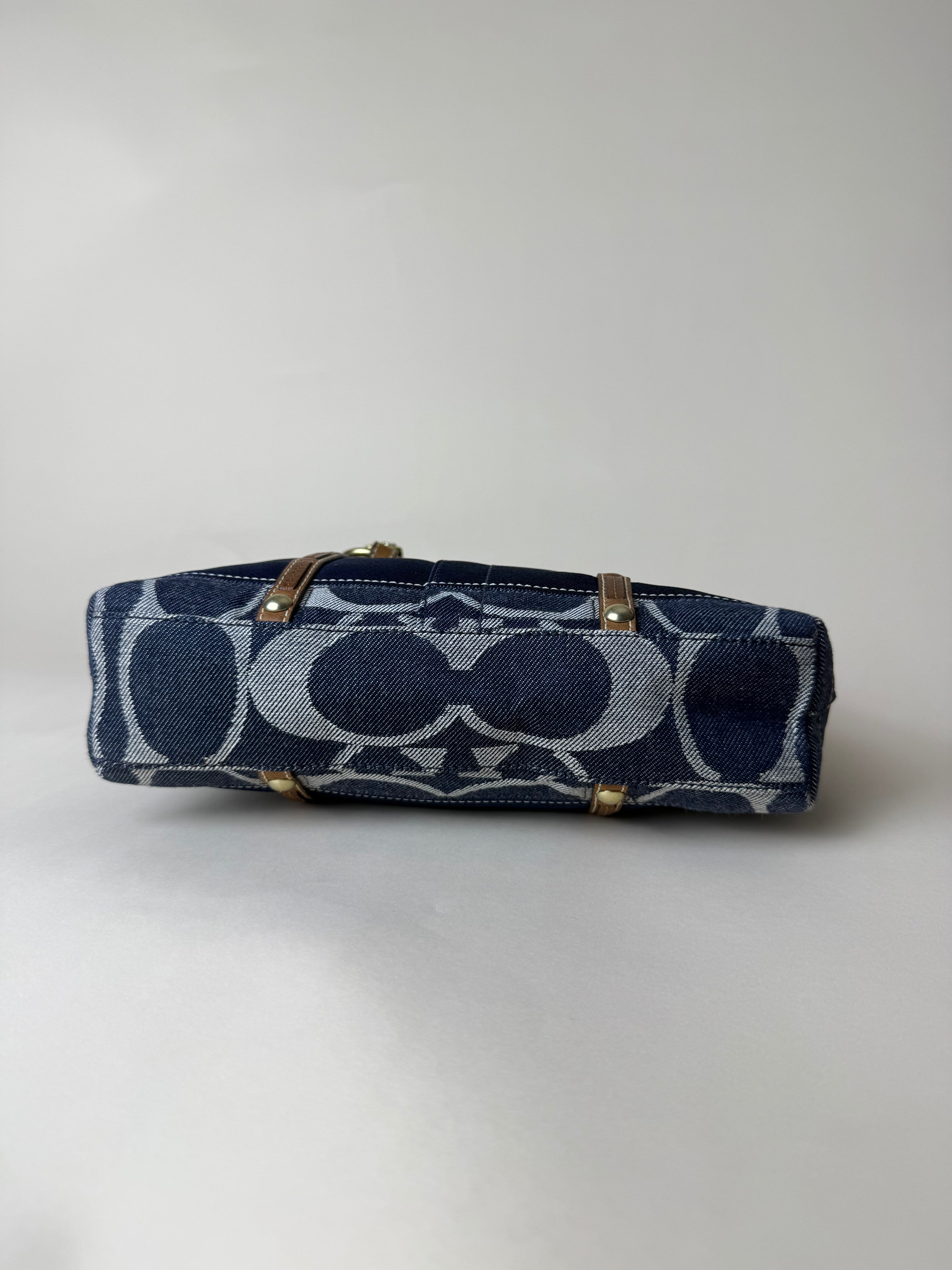 Coach Signature Mini Denim Stripe Tote