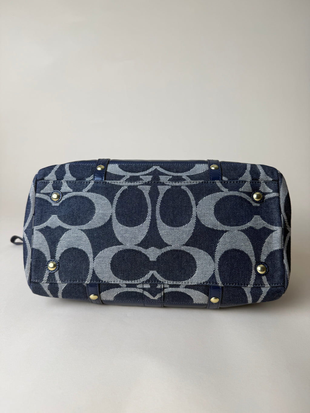 Coach Signature Denim Barrel/Boston Satchel