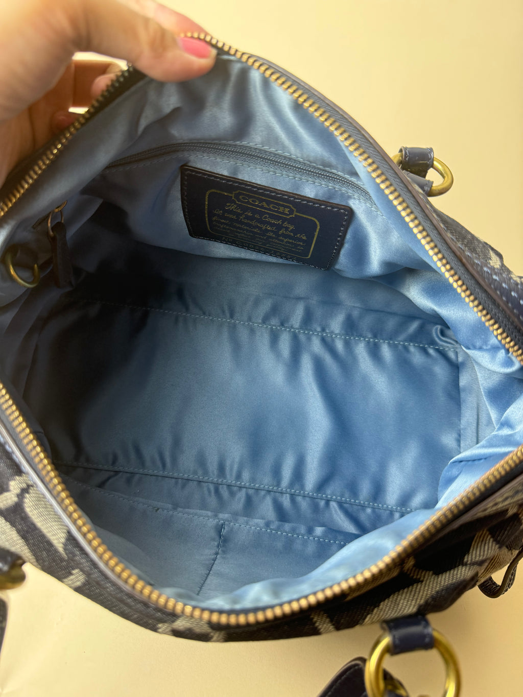 Coach Signature Denim Barrel/Boston Satchel