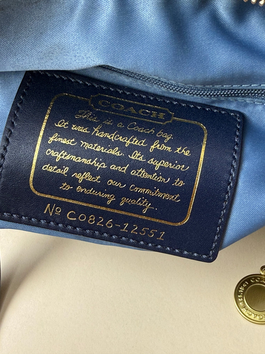 Coach Signature Denim Barrel/Boston Satchel