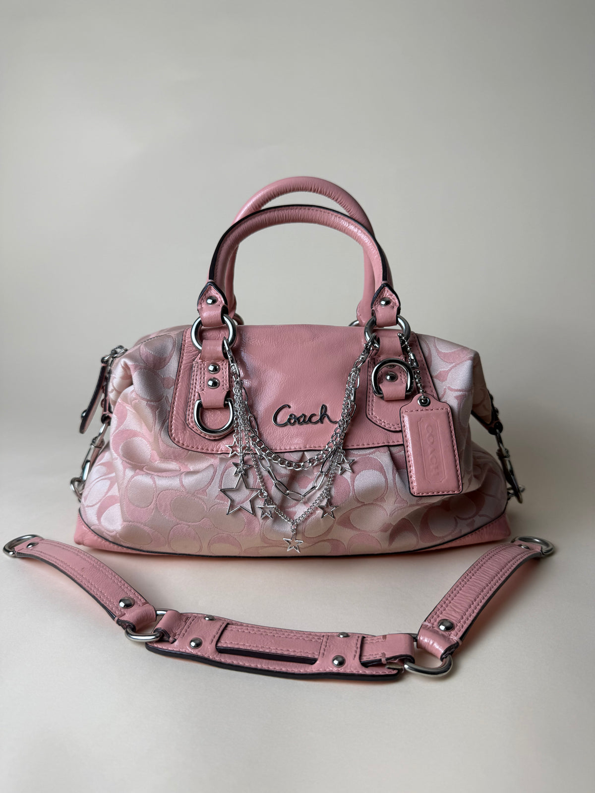 Coach Ashley Signature Sateen Satchel - Peony Pink – Frances Co