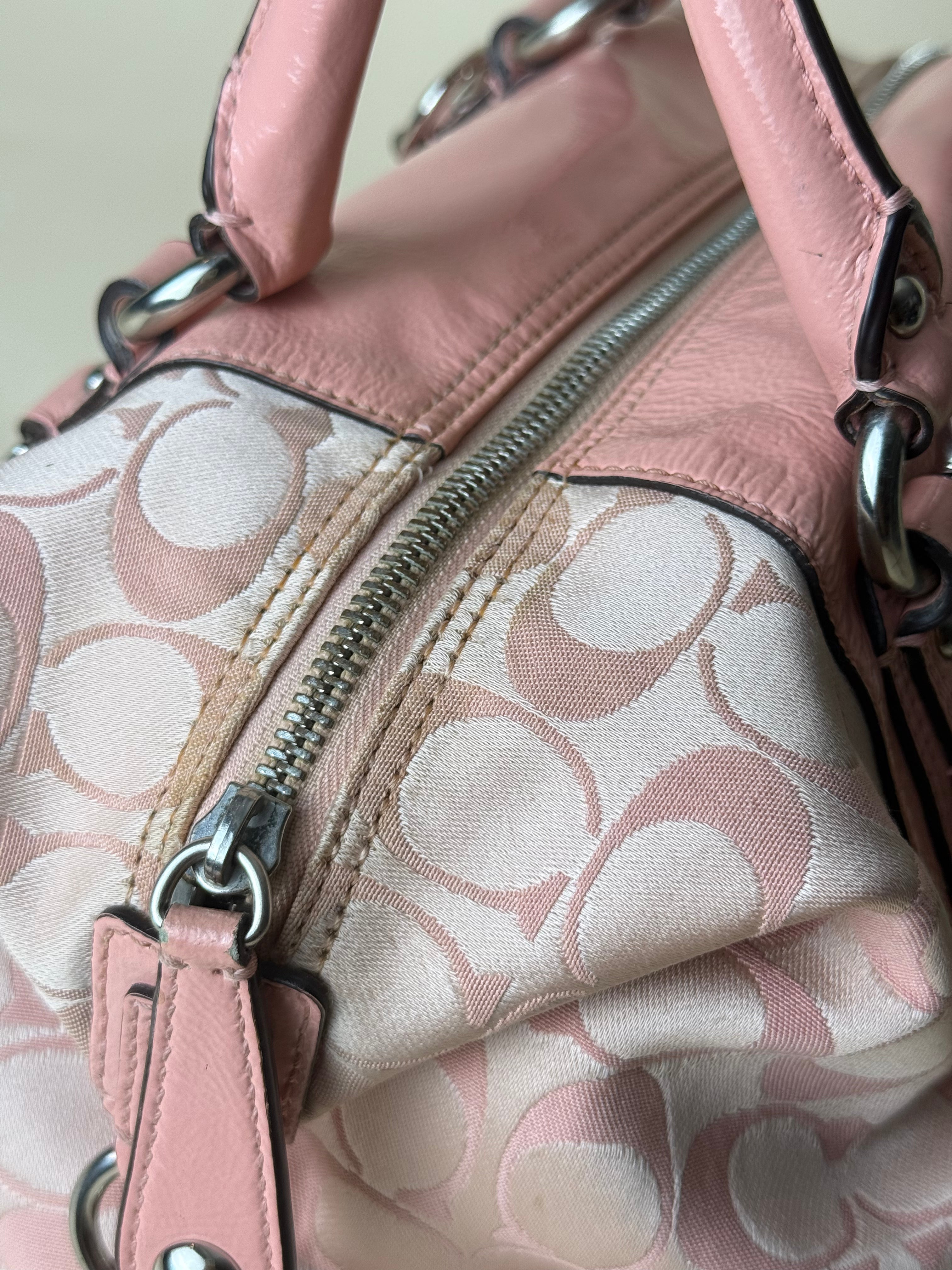 Coach Ashley Signature Sateen Satchel - Peony Pink