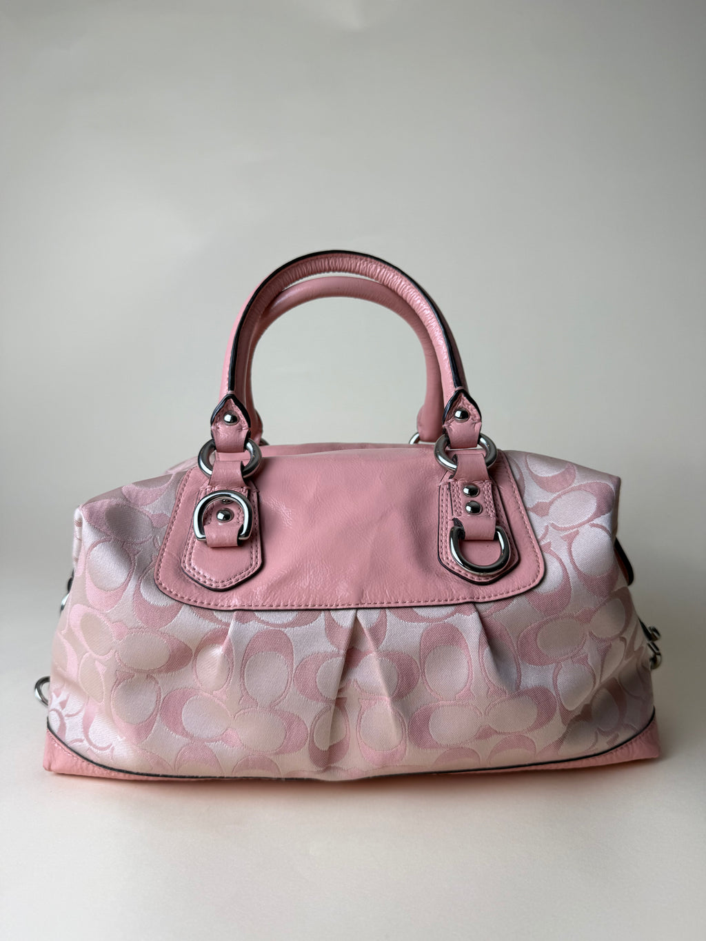 Coach Ashley Signature Sateen Satchel - Peony Pink