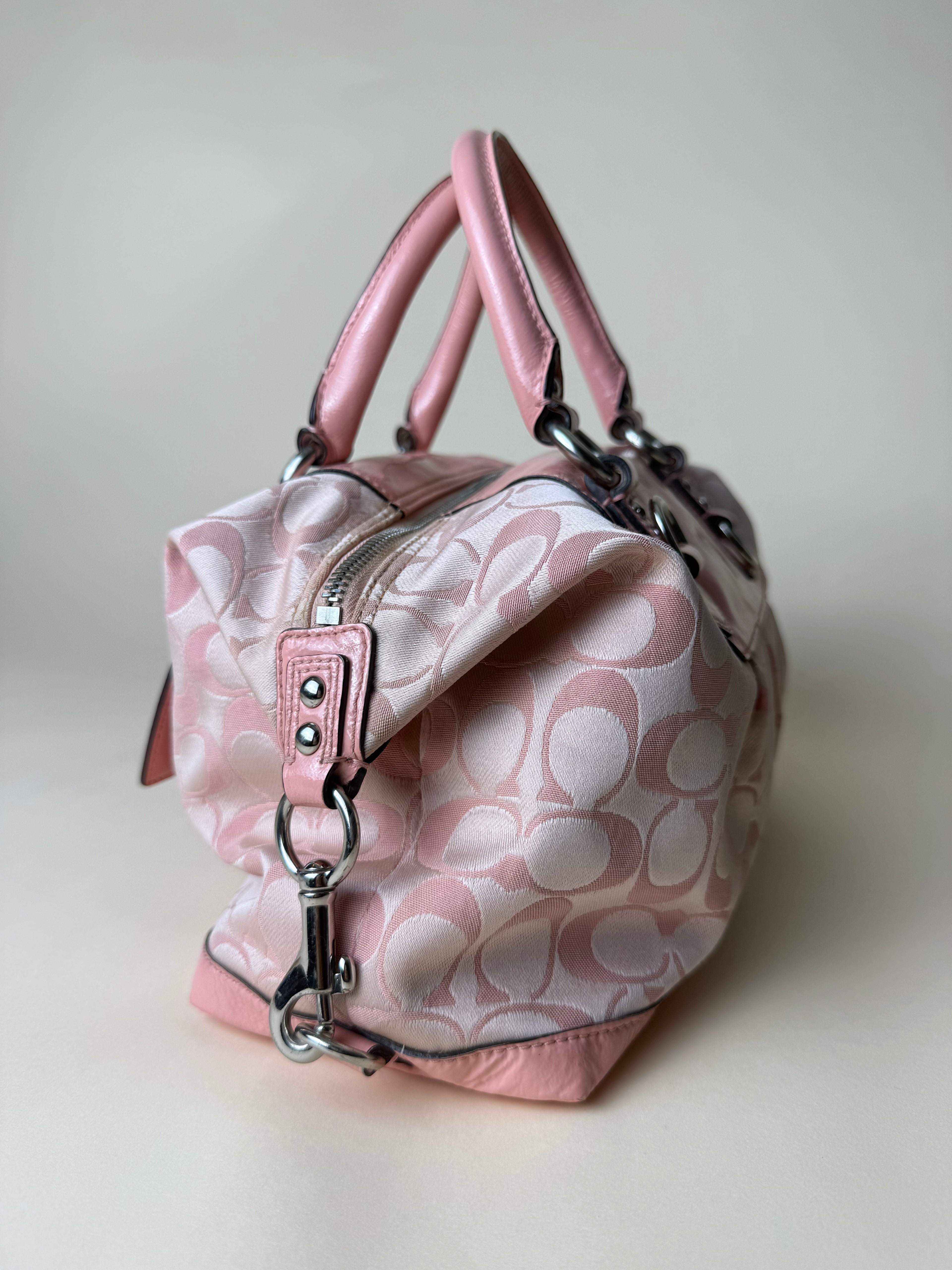 Coach Ashley Signature Sateen Satchel - Peony Pink