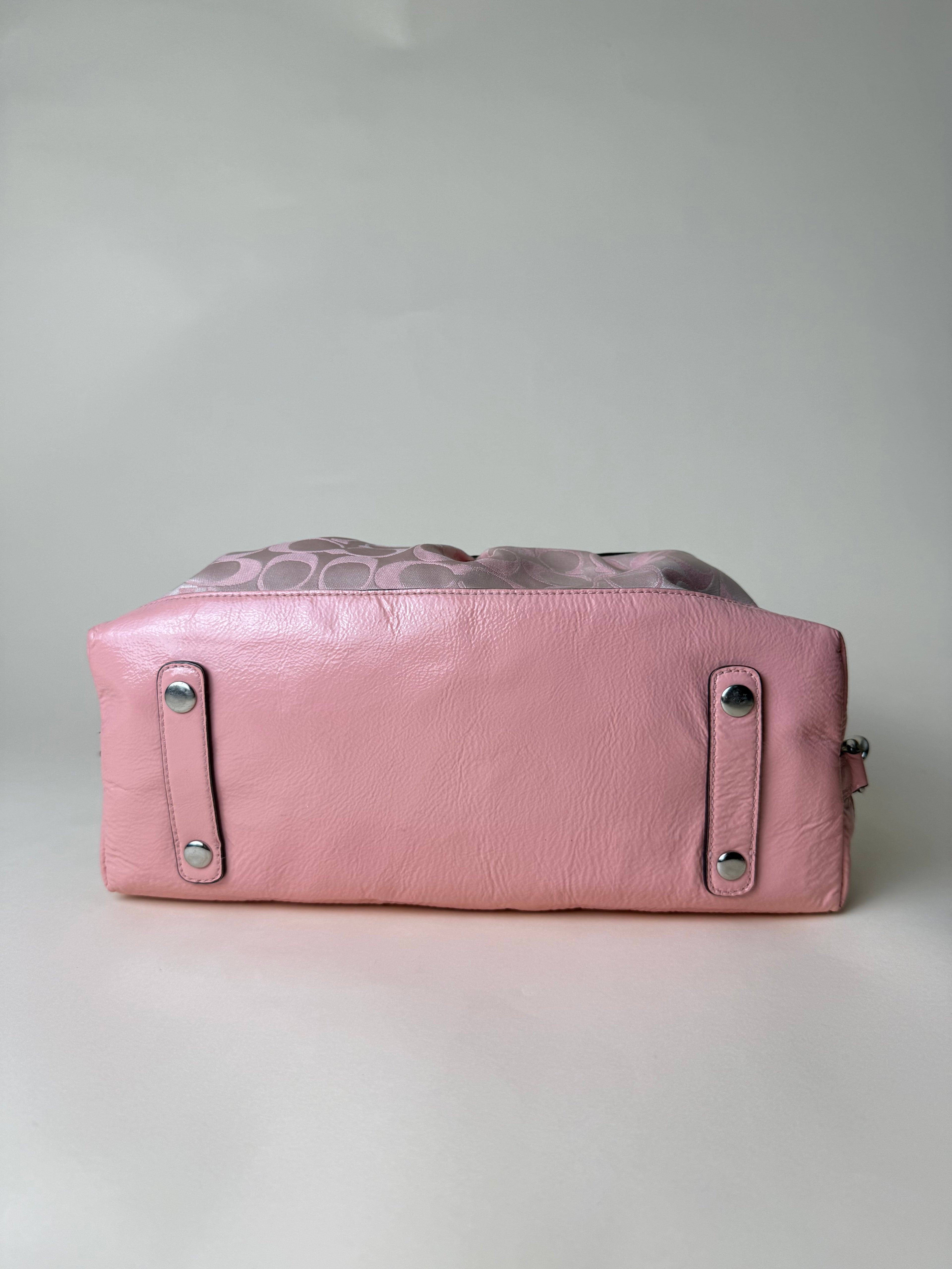 Coach Ashley Signature Sateen Satchel - Peony Pink