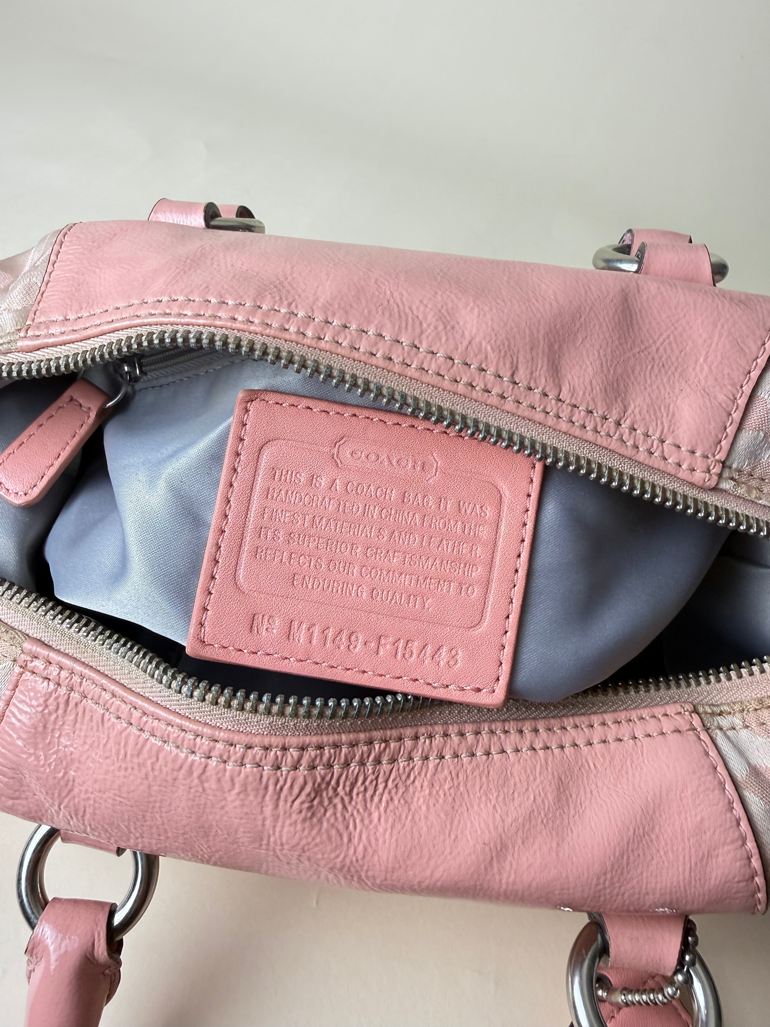 Coach Ashley Signature Sateen Satchel - Peony Pink