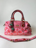 Coach Madison Sabrina Op Art Sateen Convertible Satchel - Barbie Pink